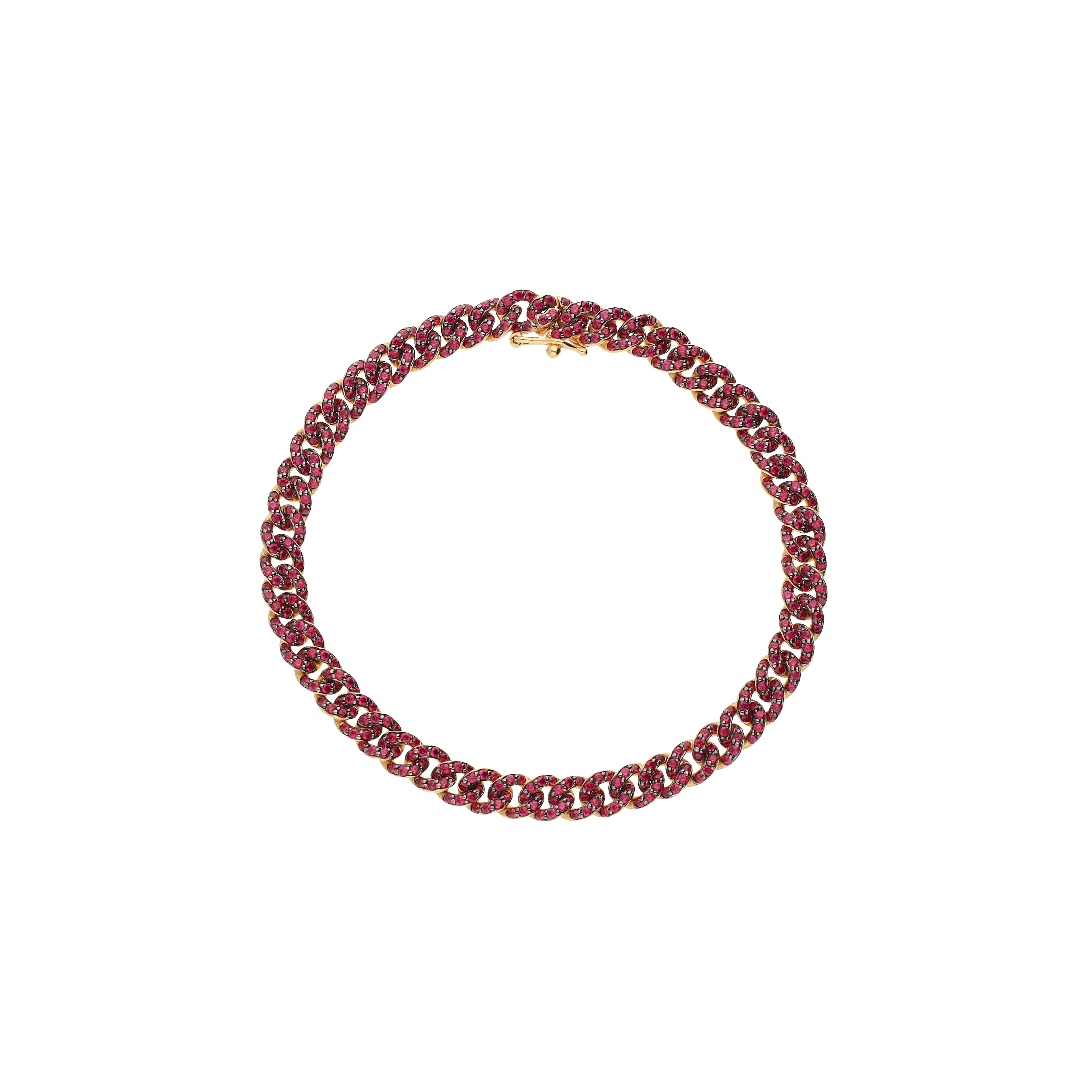 Bartorelli Italian Jewels | BRACCIALE GROUMETTE IN ORO ROSA FULL PAV&Eacute; DI RUBINI - VB28057RUP (1)