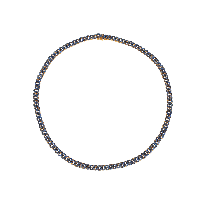 Bartorelli Italian Jewels | COLLANA GIROCOLLO GROUMETTE IN ORO ROSA E ZAFFIRI BLU - VN28058SBLP (1)