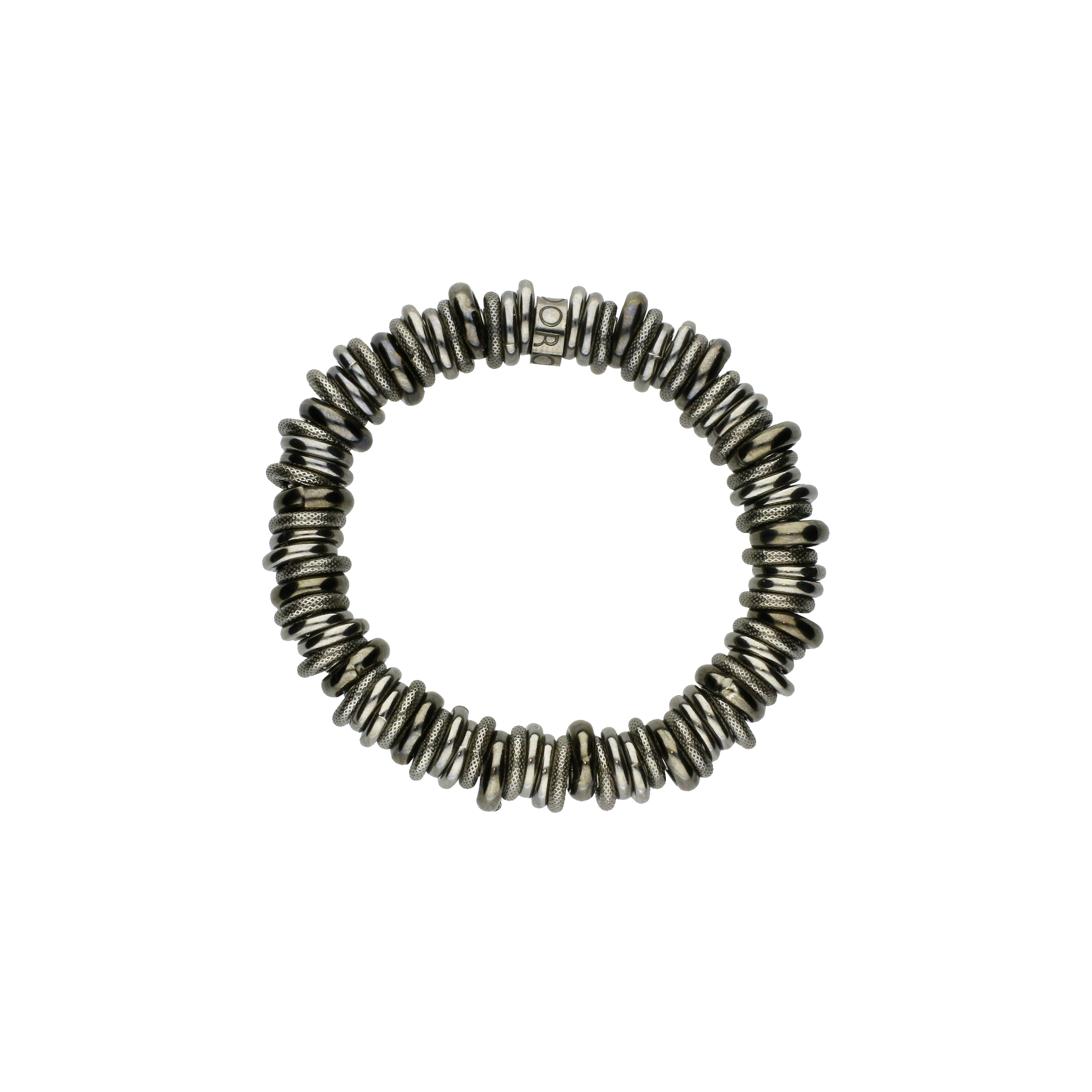 Bijoux | BRACCIALE ELASTICO IN ARGENTO BRUNITO AD ANELLI - BRA2451-2 (2)