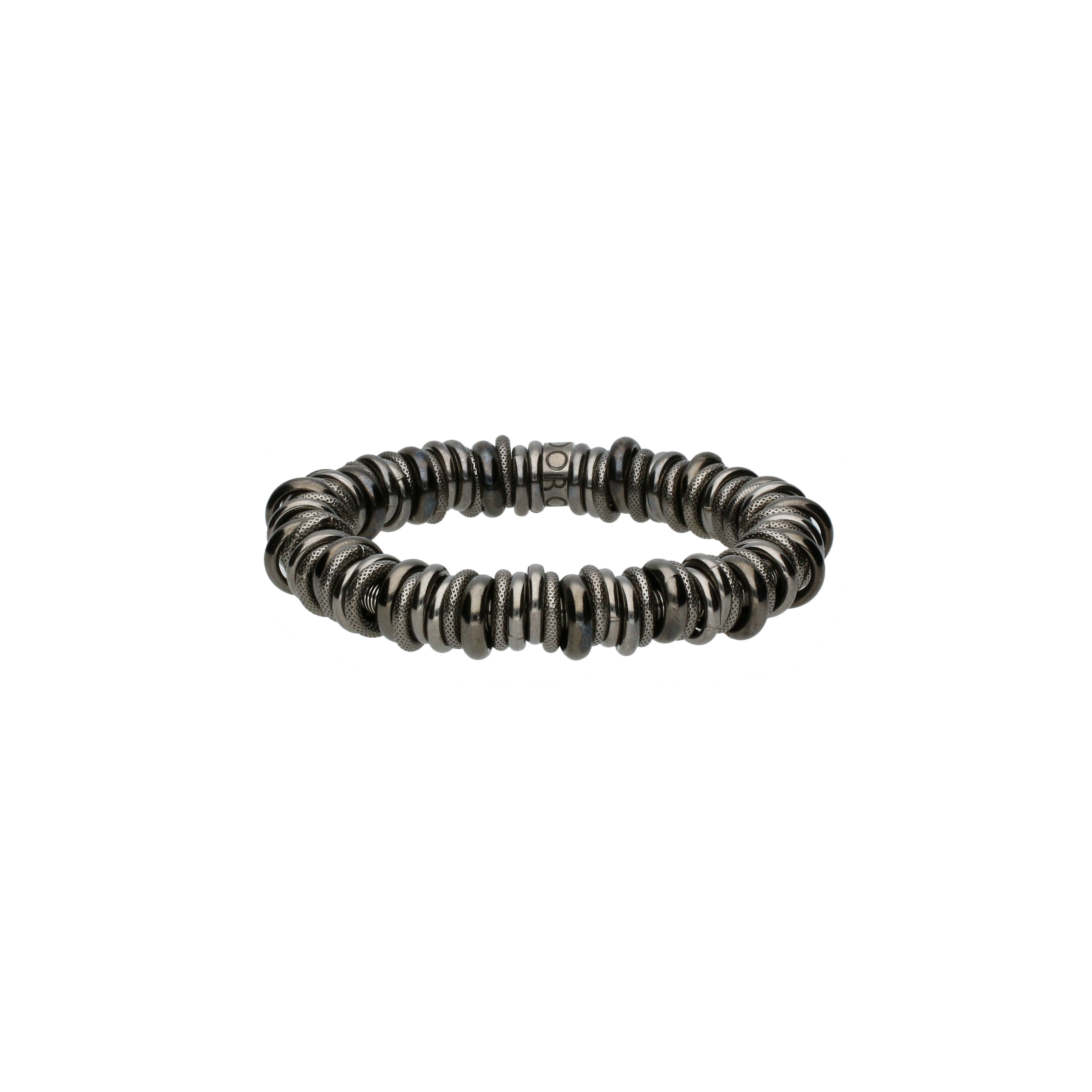 Bijoux | BRACCIALE ELASTICO IN ARGENTO BRUNITO AD ANELLI - BRA2451-2 (1)