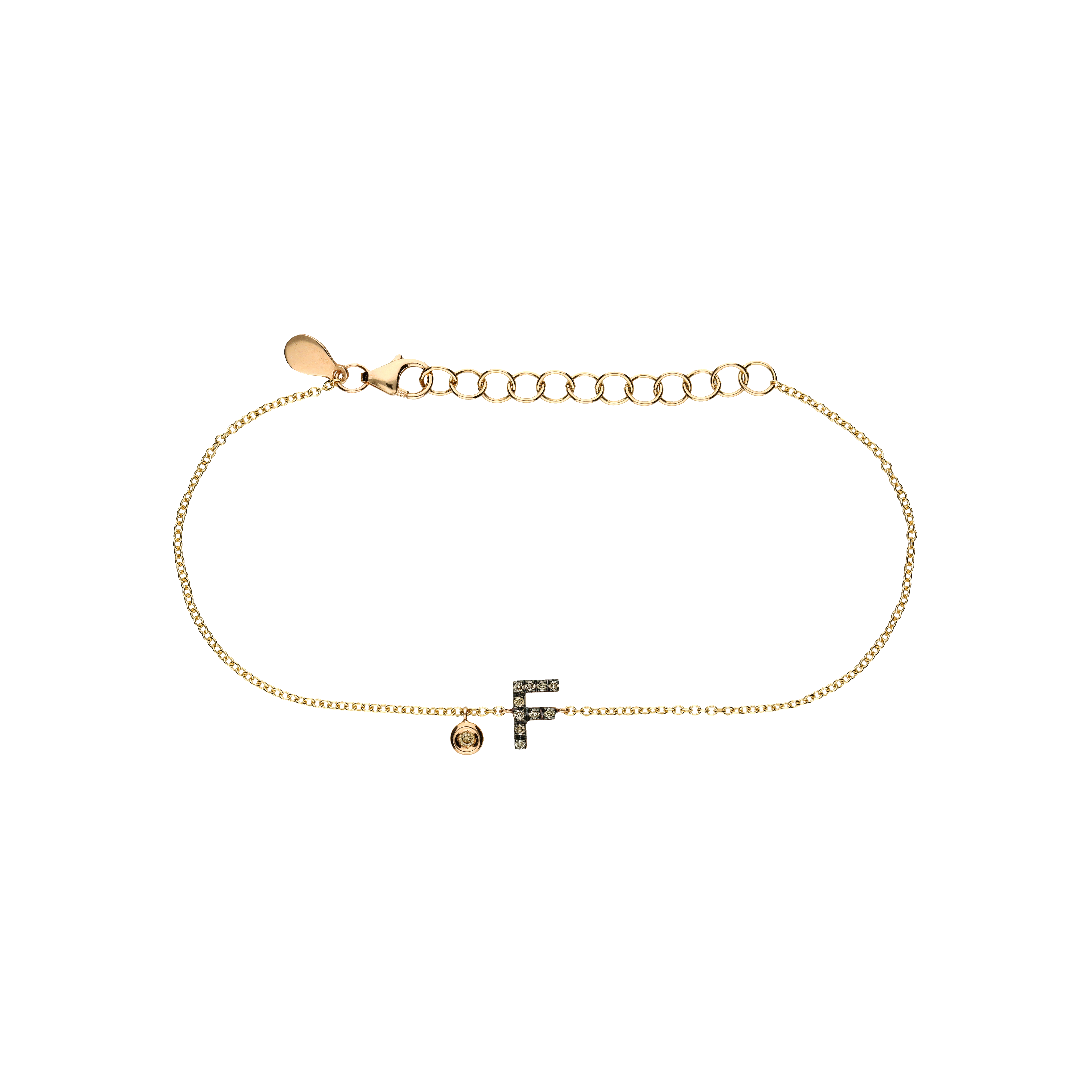 Bartorelli Italian Jewels | Bracciale Lettera in oro rosa e diamanti brown e diamante bianco - FB1780-FR002N (1)