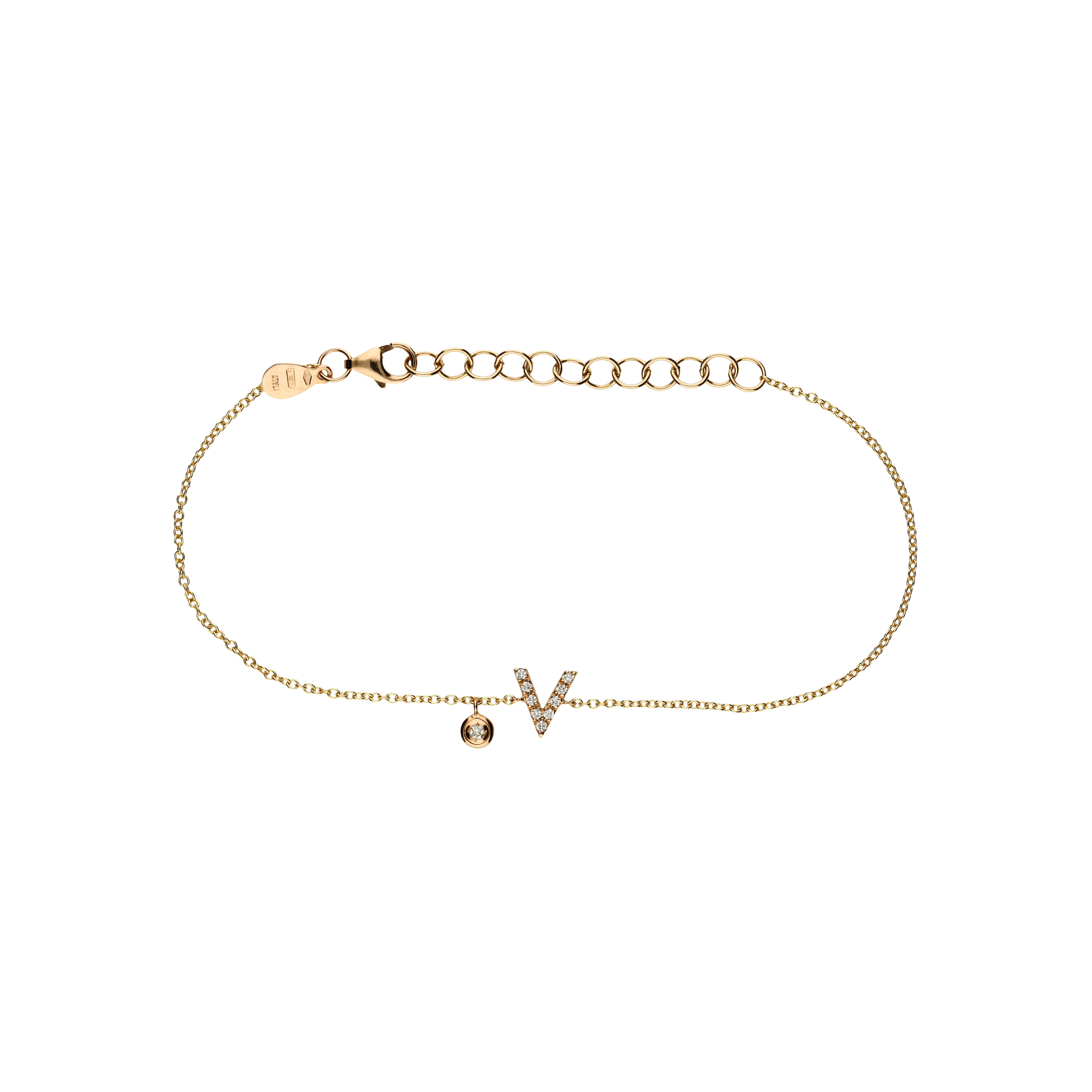 Bartorelli Italian Jewels | Bracciale Lettera in oro rosa e diamanti bianchi - FB1780-VR001 (1)