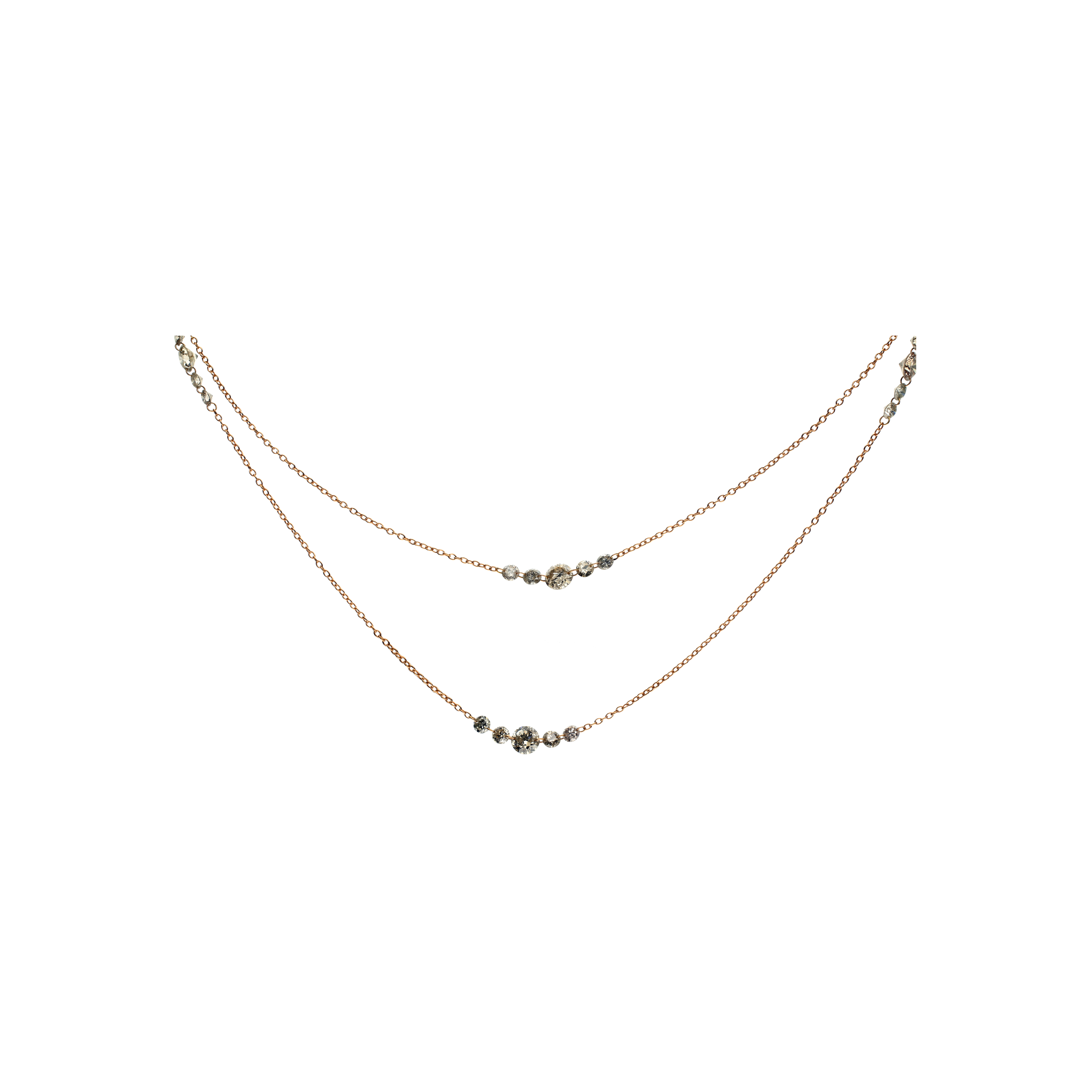 Bartorelli Italian Jewels | COLLANA DOPPIO GIRO IN ORO ROSA CON DIAMANTI BROWN - C065/6-DB (1)
