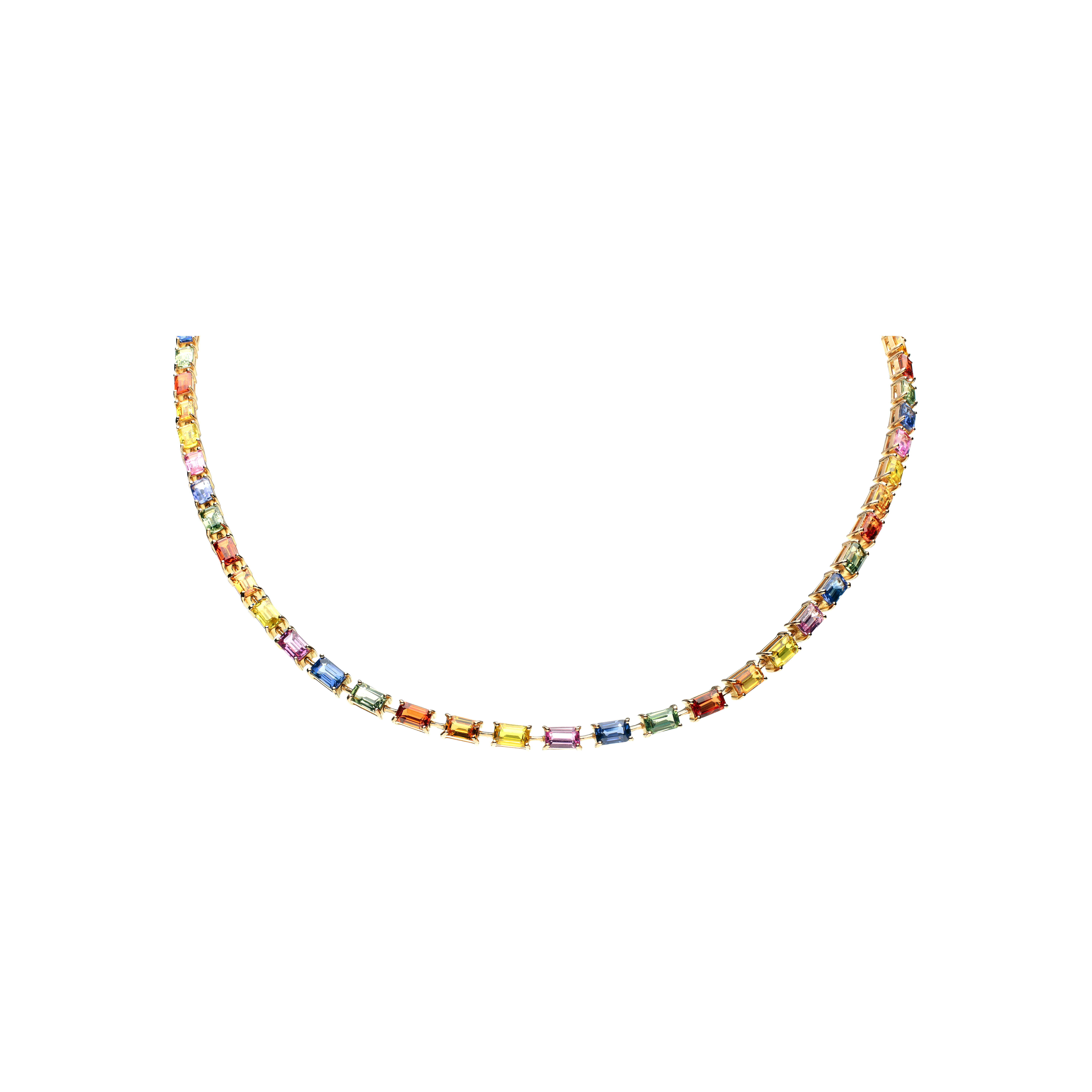 Bartorelli Italian Jewels | COLLANA GIROCOLLO RAINBOW IN ORO ROSA CON ZAFFIRI MULTICOLOR - KN1010/MS (1)