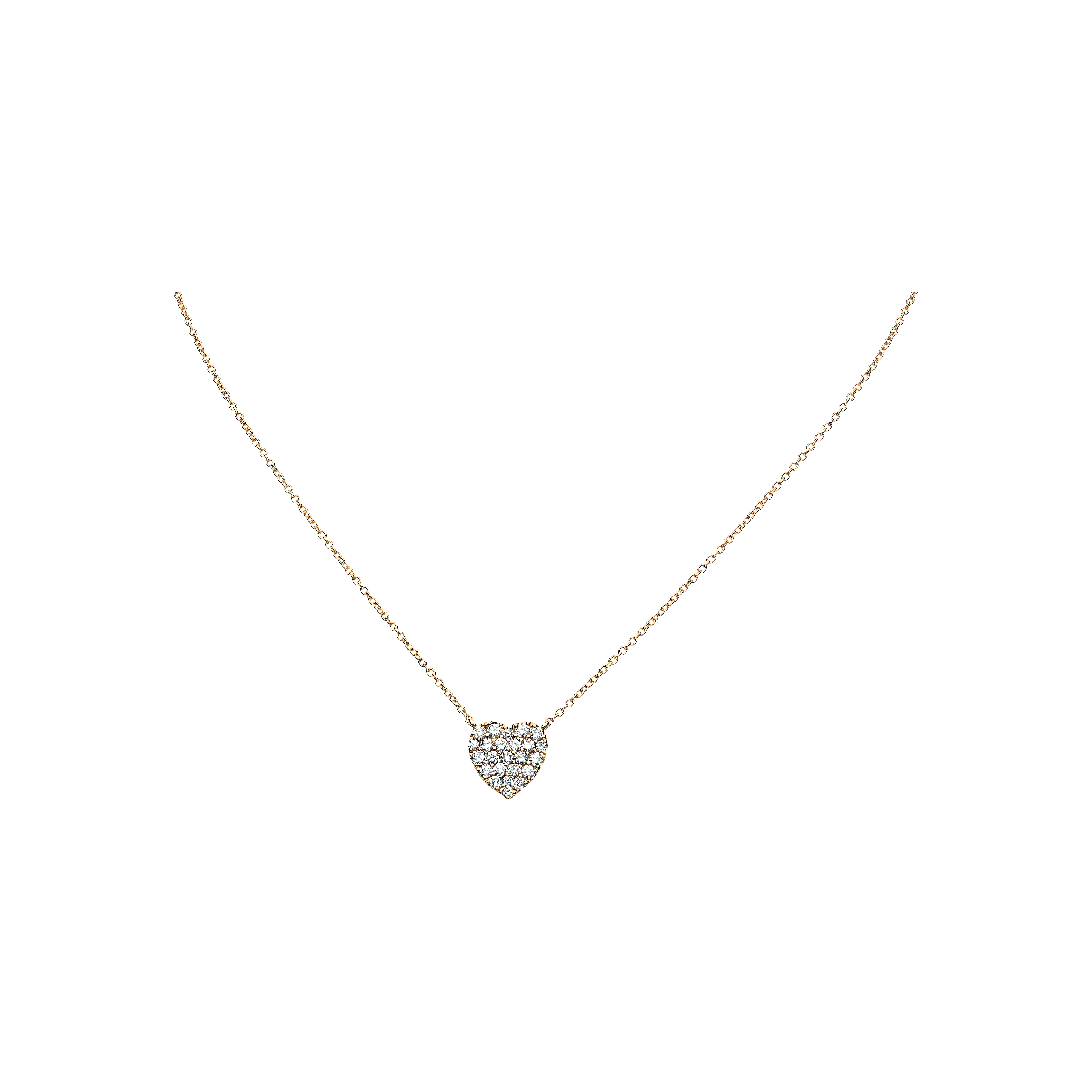 Bartorelli Italian Jewels | COLLANA GIROCOLLO IN ORO ROSA CON CUORE IN PAV&Egrave; DI DIAMANTI BIANCHI - VN26694DP (1)