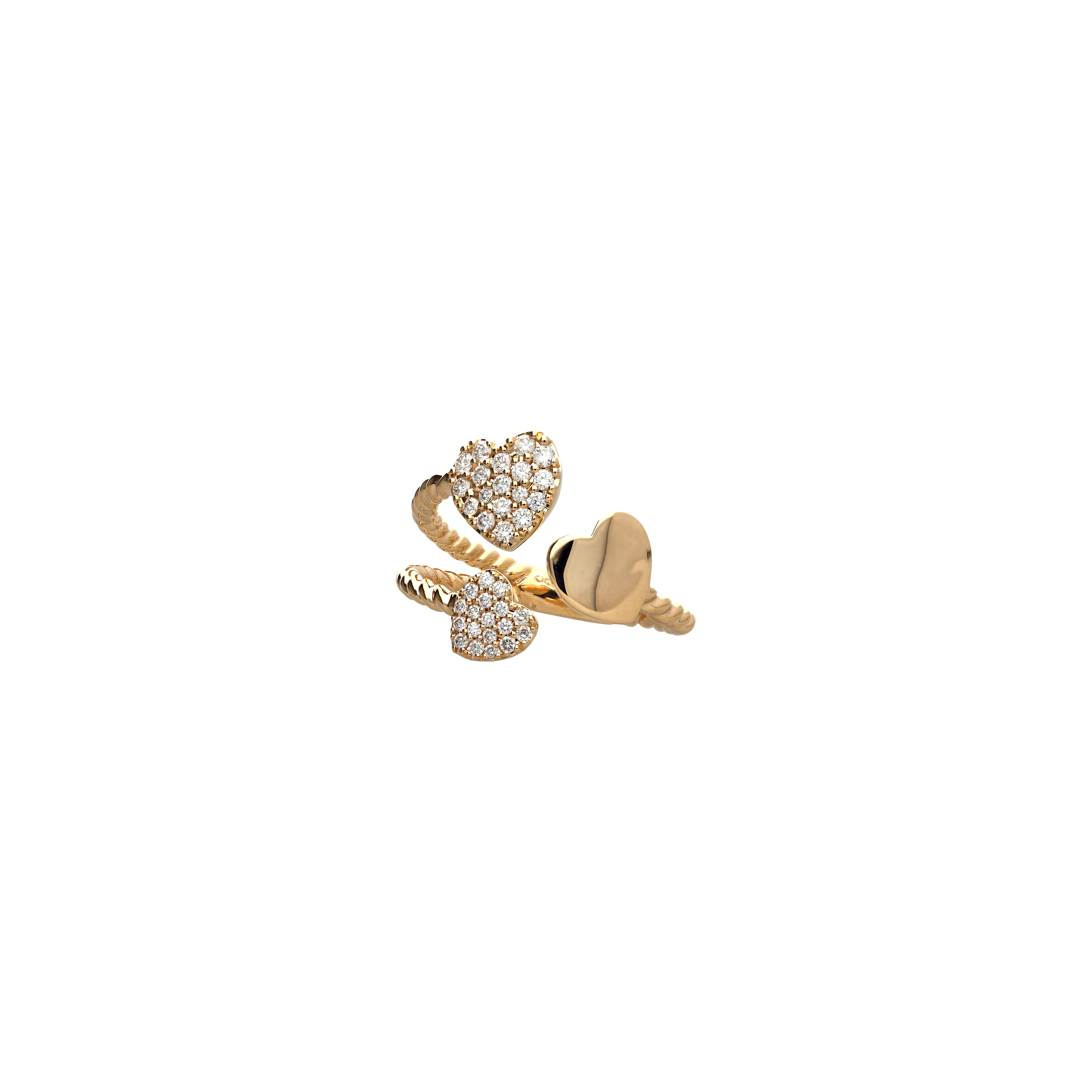 Bartorelli Italian Jewels | ANELLO CUORI IN ORO ROSA E DIAMANTI BIANCHI - VR26613DP (2)