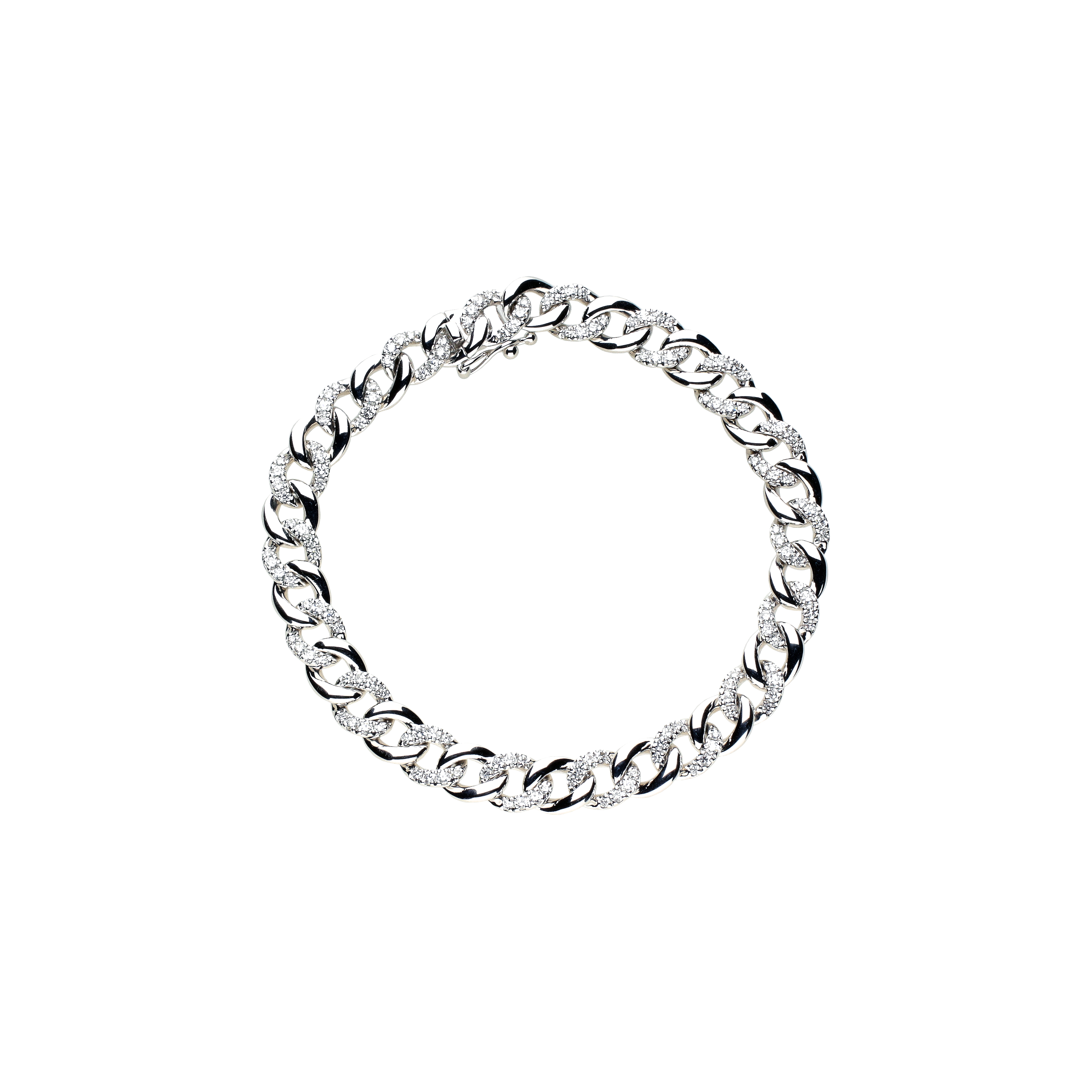 Bartorelli Italian Jewels | BRACCIALE IN ORO BIANCO GROUMETTE CON DIAMANTI - 234-5637-OB (1)