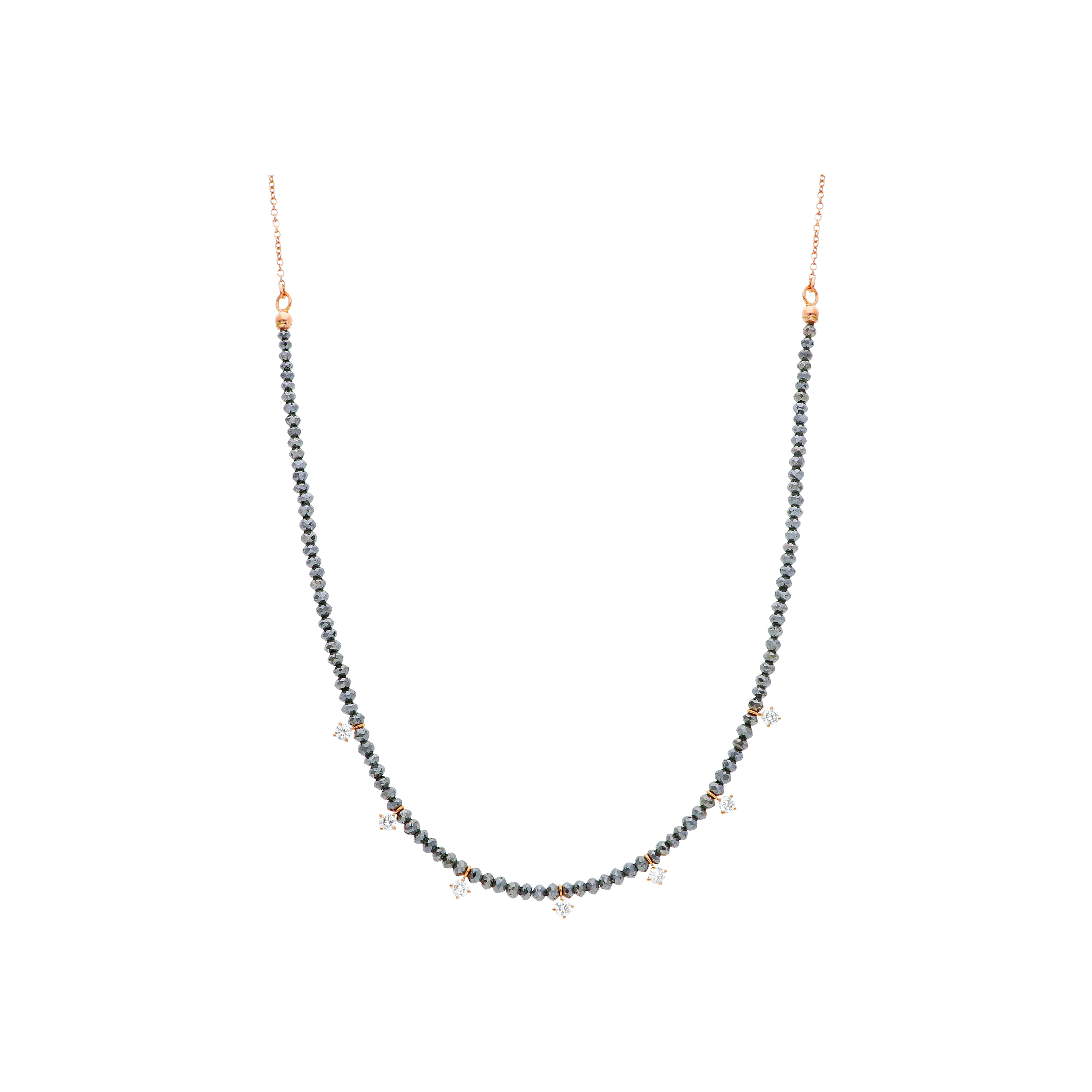Bartorelli Italian Jewels | COLLANA IN ORO ROSA CON DIAMANTI NERI E DIAMANTI BIANCHI - VN29000DKP (1)