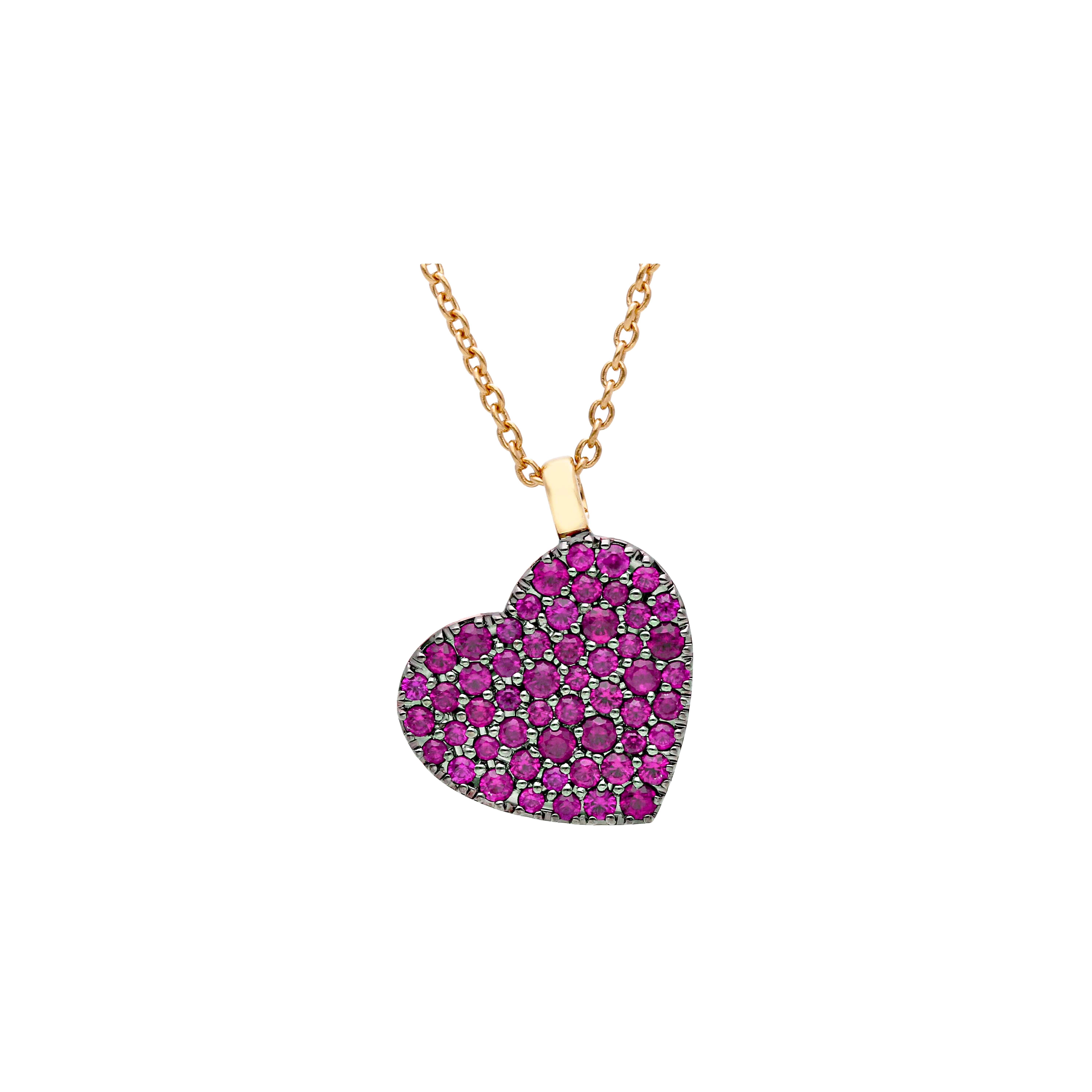 Bartorelli Italian Jewels | CIONDOLO IN ORO ROSA CON CUORE IN PAV&Egrave; DI ZAFFIRI ROSA - VP24881SPLPS (1)