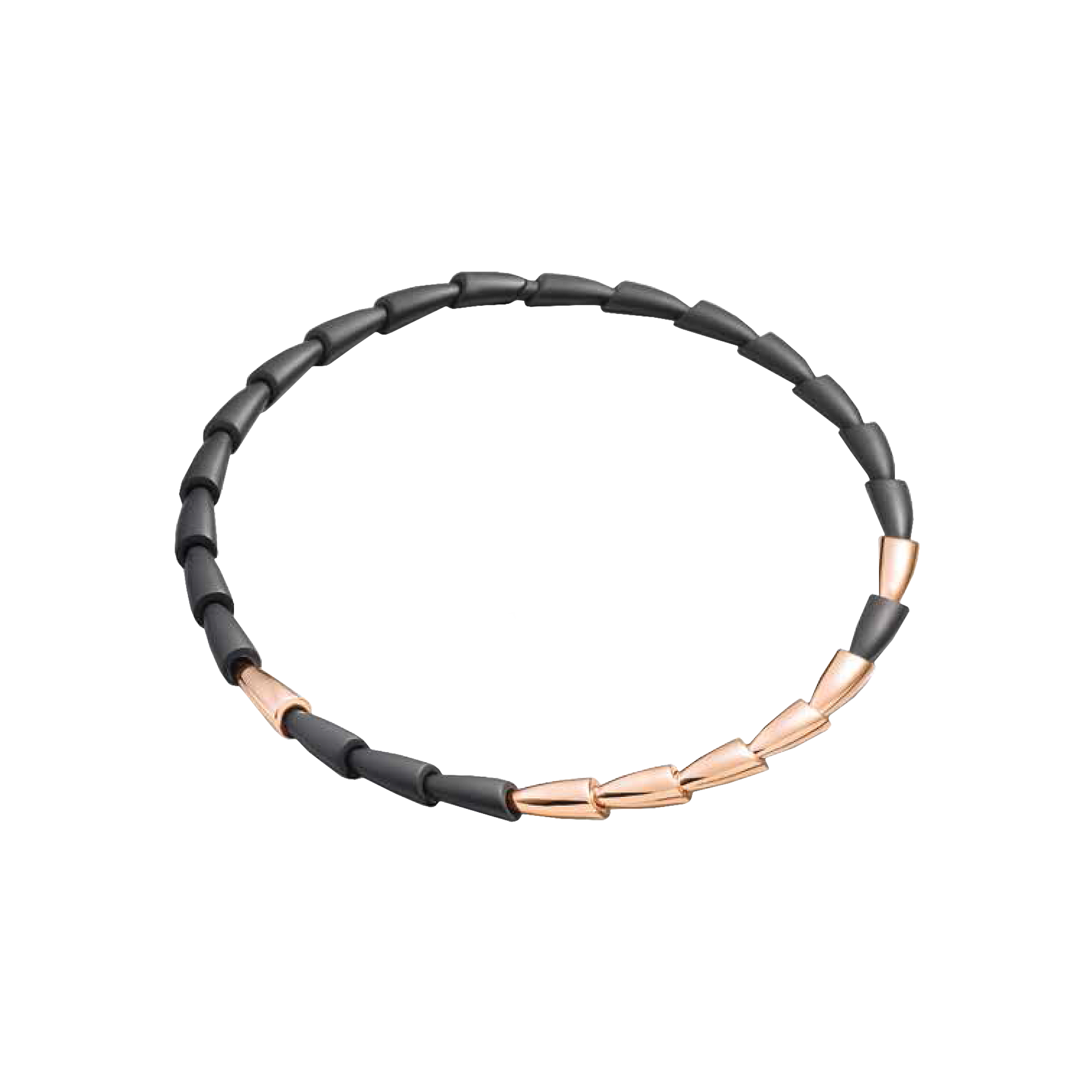 Vhernier | COLLANA CALLA MEDIA IN TITANIO NERO, ORO ROSA E DIAMANTI - T01652CL161 (1)