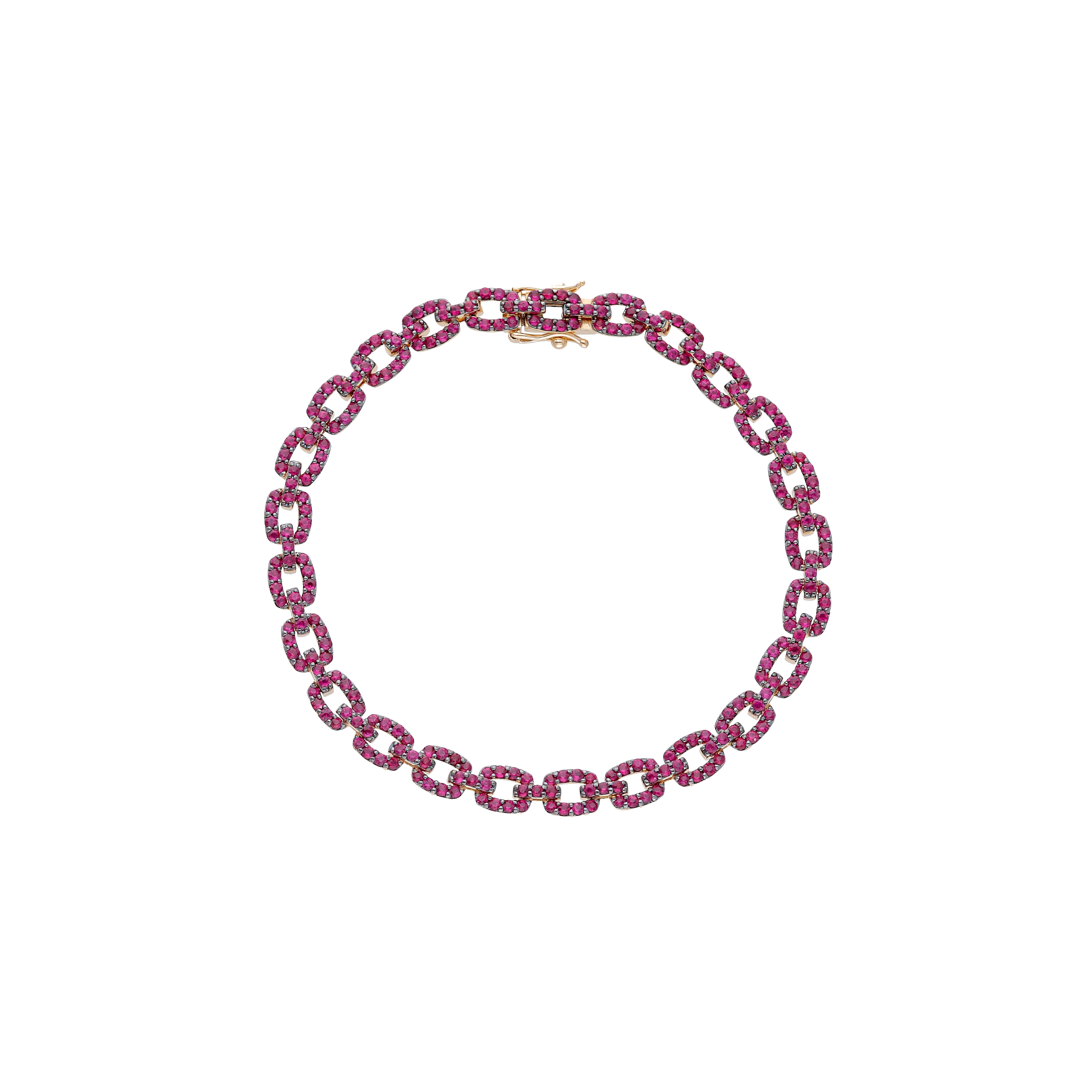 Bartorelli Italian Jewels | BRACCIALE A MAGLIA IN ORO ROSA E RUBINI NATURALI - VB28529RUPS (1)