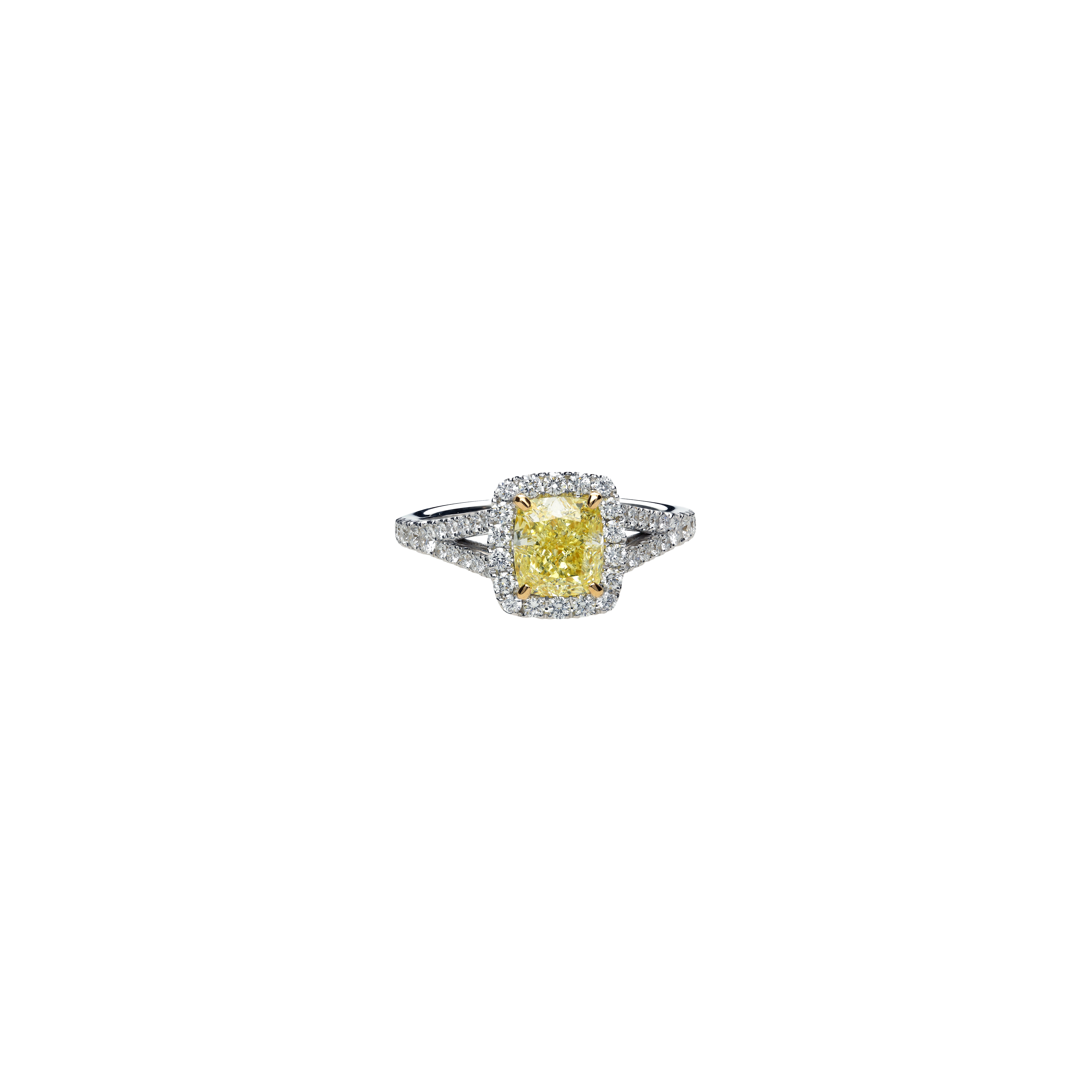 Bartorelli Italian Jewels | ANELLO IN ORO BIANCO CON DIAMANTE FANCY YELLOW CENTRALE E DIAMANTI BIANCHI - 000-5013-372 (2)