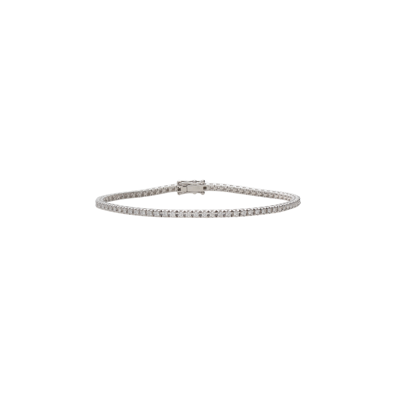 Bartorelli Italian Jewels | BRACCIALE TENNIS IN ORO BIANCO E DIAMANTI BIANCHI - 329-L1052-E (1)