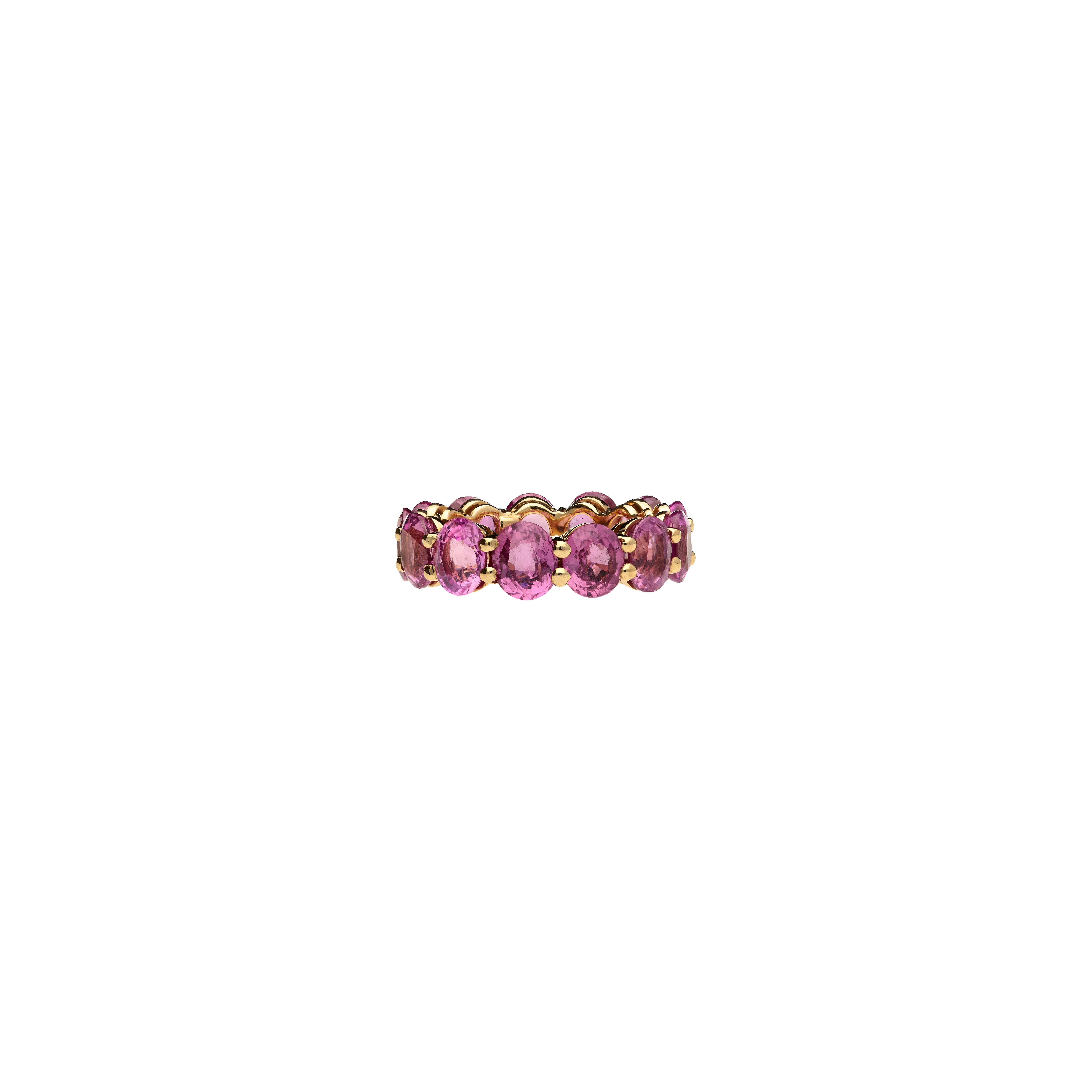 Bartorelli Italian Jewels | ANELLO VERETTA IN ORO ROSA CON ZAFFIRI ROSA - PRT2P-OV/ZR (2)