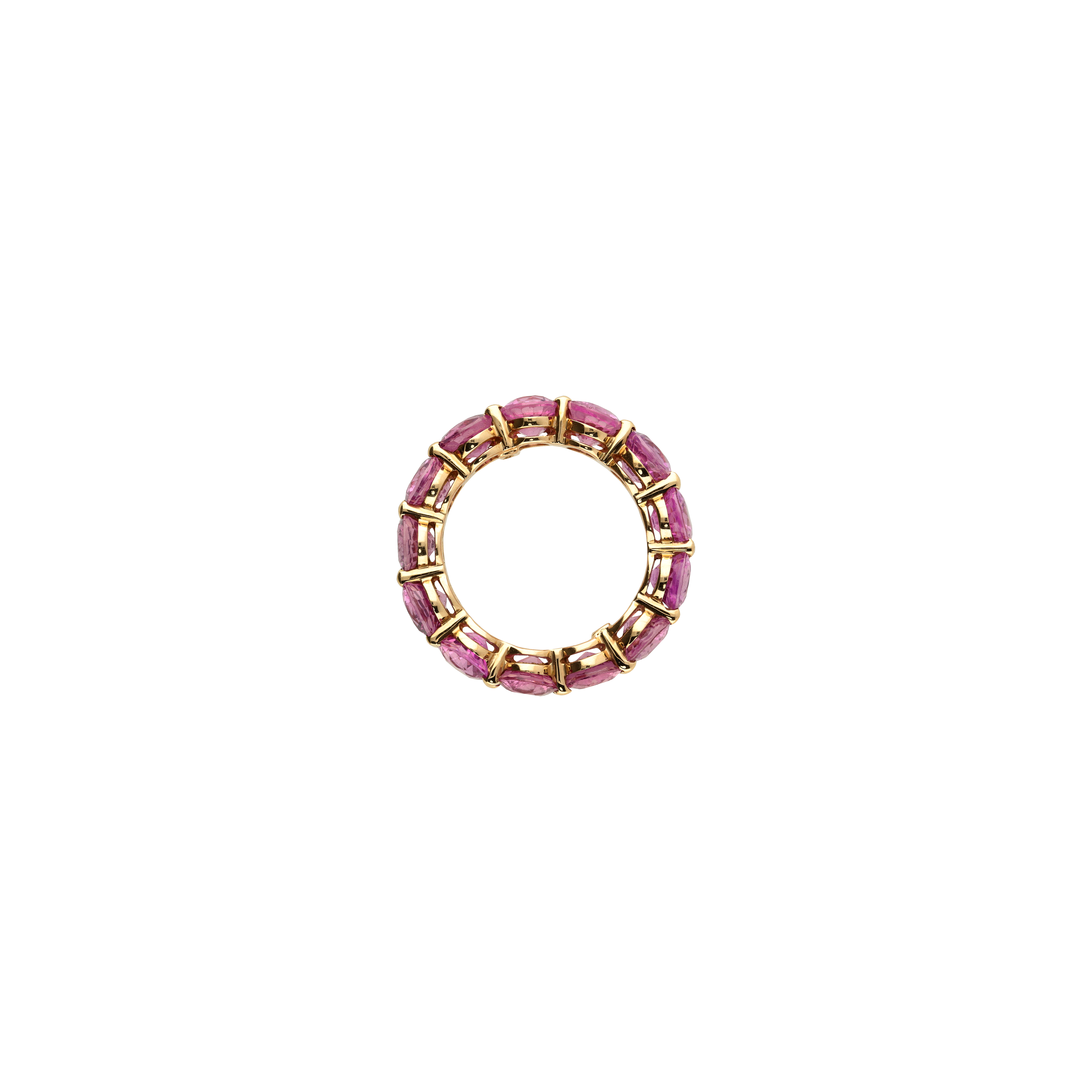 Bartorelli Italian Jewels | ANELLO VERETTA IN ORO ROSA CON ZAFFIRI ROSA - PRT2P-OV/ZR (3)