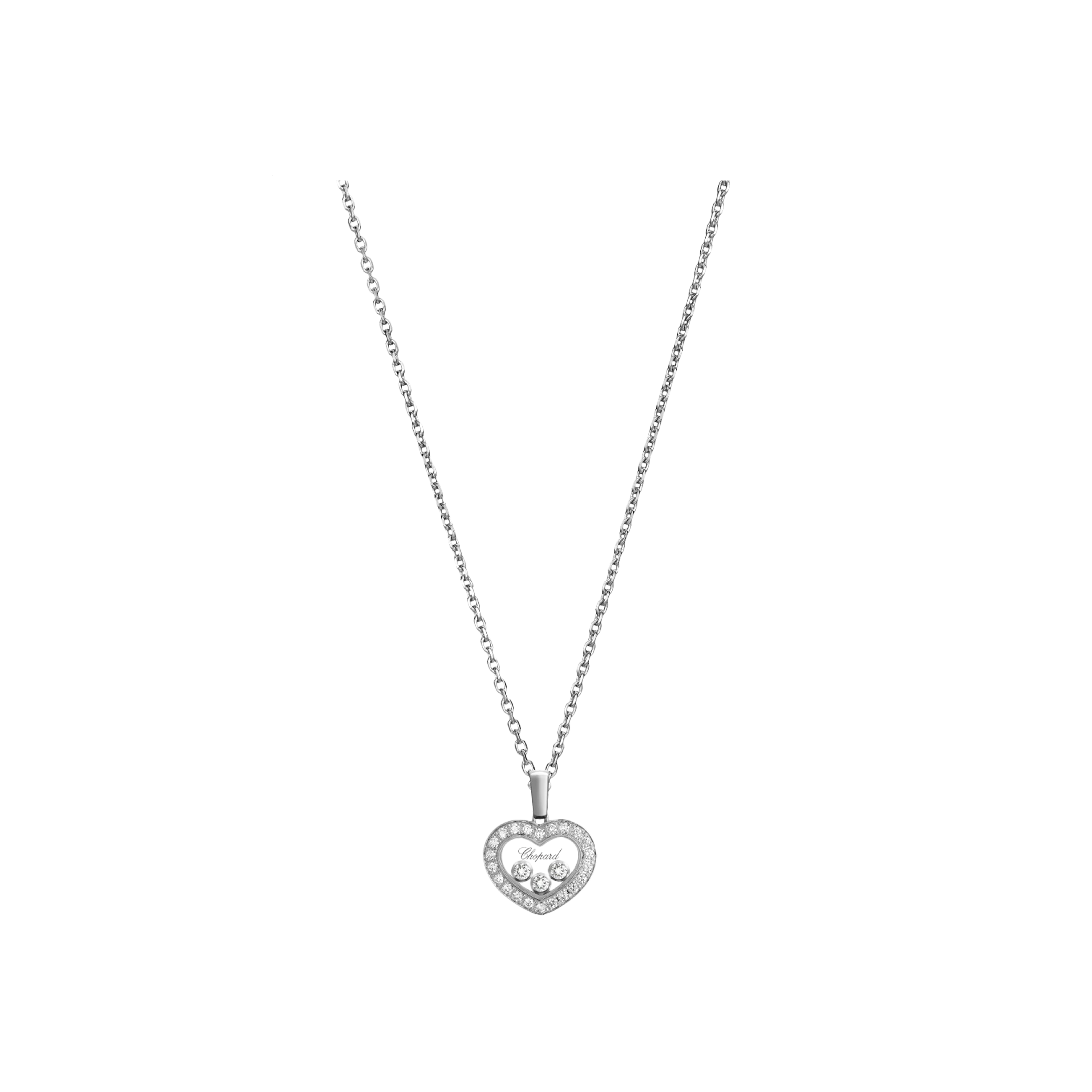 Chopard | CHOPARD - HAPPY HEARTS - COLLANA IN ORO BIANCO ETICO, DIAMANTI - 79A611-1201 - 79A611 (1)