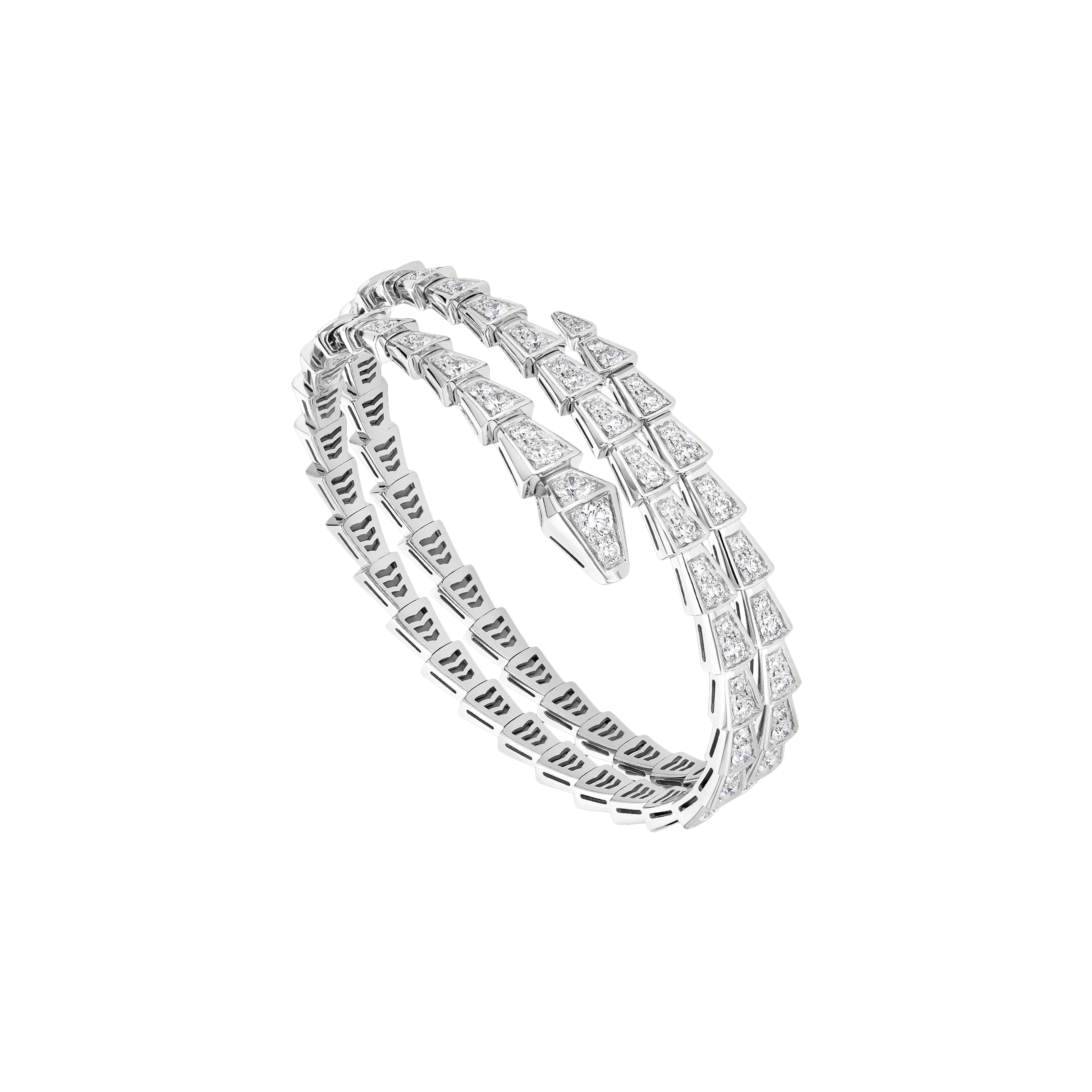 Bulgari | BRACCIALE SERPENTI VIPER A DOPPIA SPIRALE IN ORO BIANCO FULL PAV&Egrave; DI DIAMANTI - BR858795 - BR860199 (1)