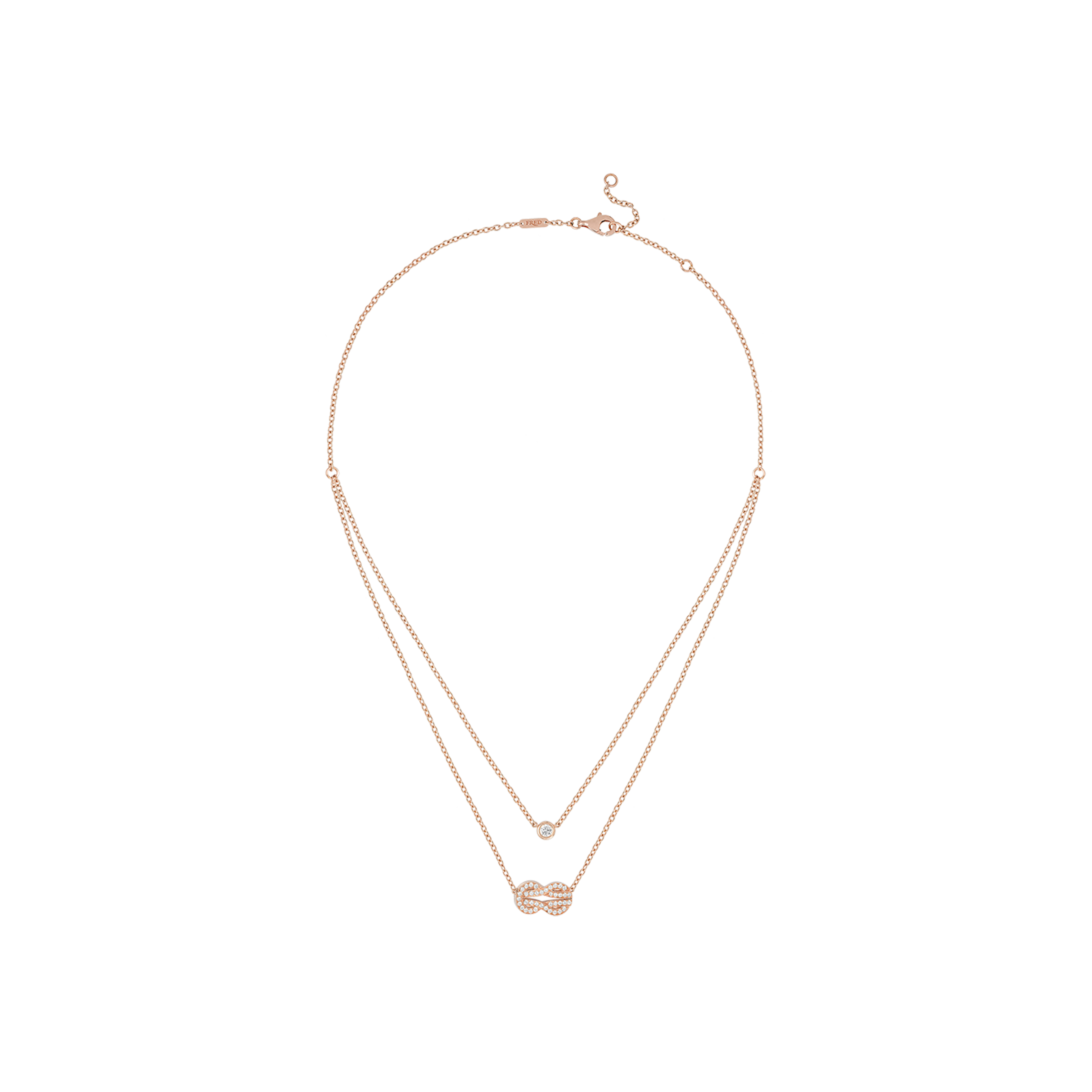 Fred | COLLANA CHANCE INFINIE MODELLO MEDIO IN ORO ROSA E DIAMANTI - 7B0225 - 7B0225 (1)