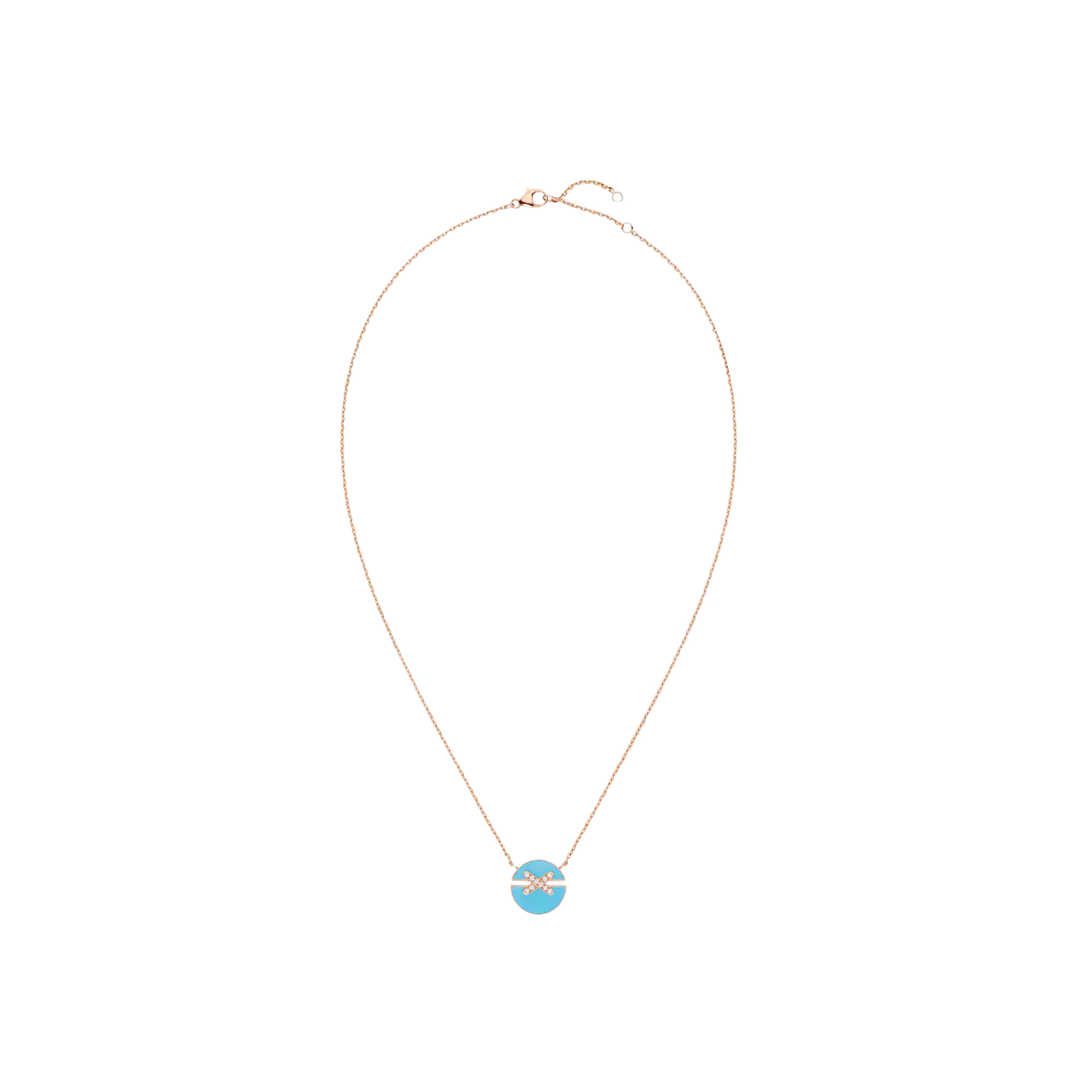 Chaumet | CHAUMET - COLLANA JEUX DE LIENS HARMONY MODELLO PICCOLO IN ORO ROSA CON DIAMANTI E TURCHESE - 084956 - 084956 (1)