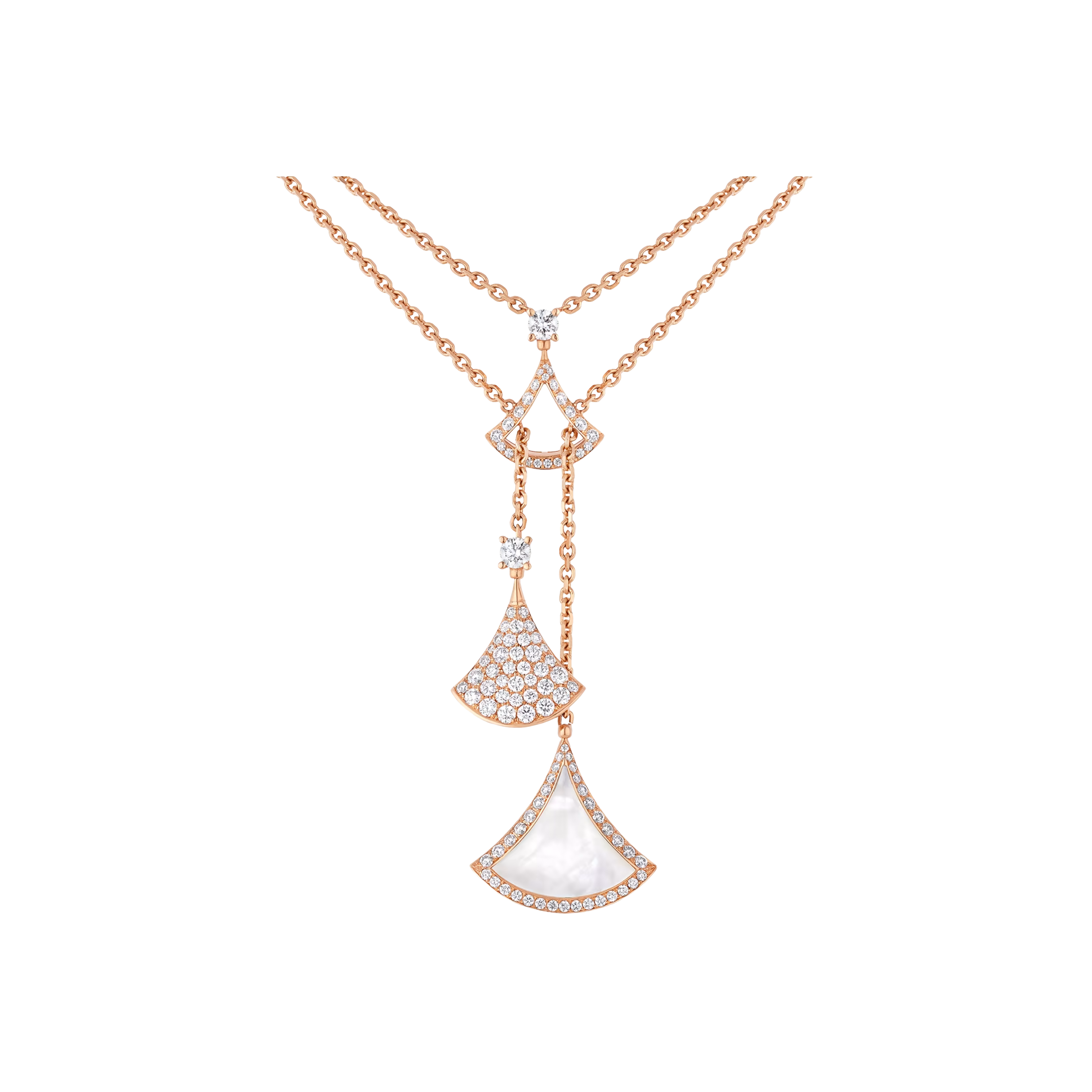 Bulgari | COLLANA MULTIFILO DIVAS' DREAM IN ORO ROSA CON DIAMANTI E MADREPERLA - CL859310 - CL859310 (1)