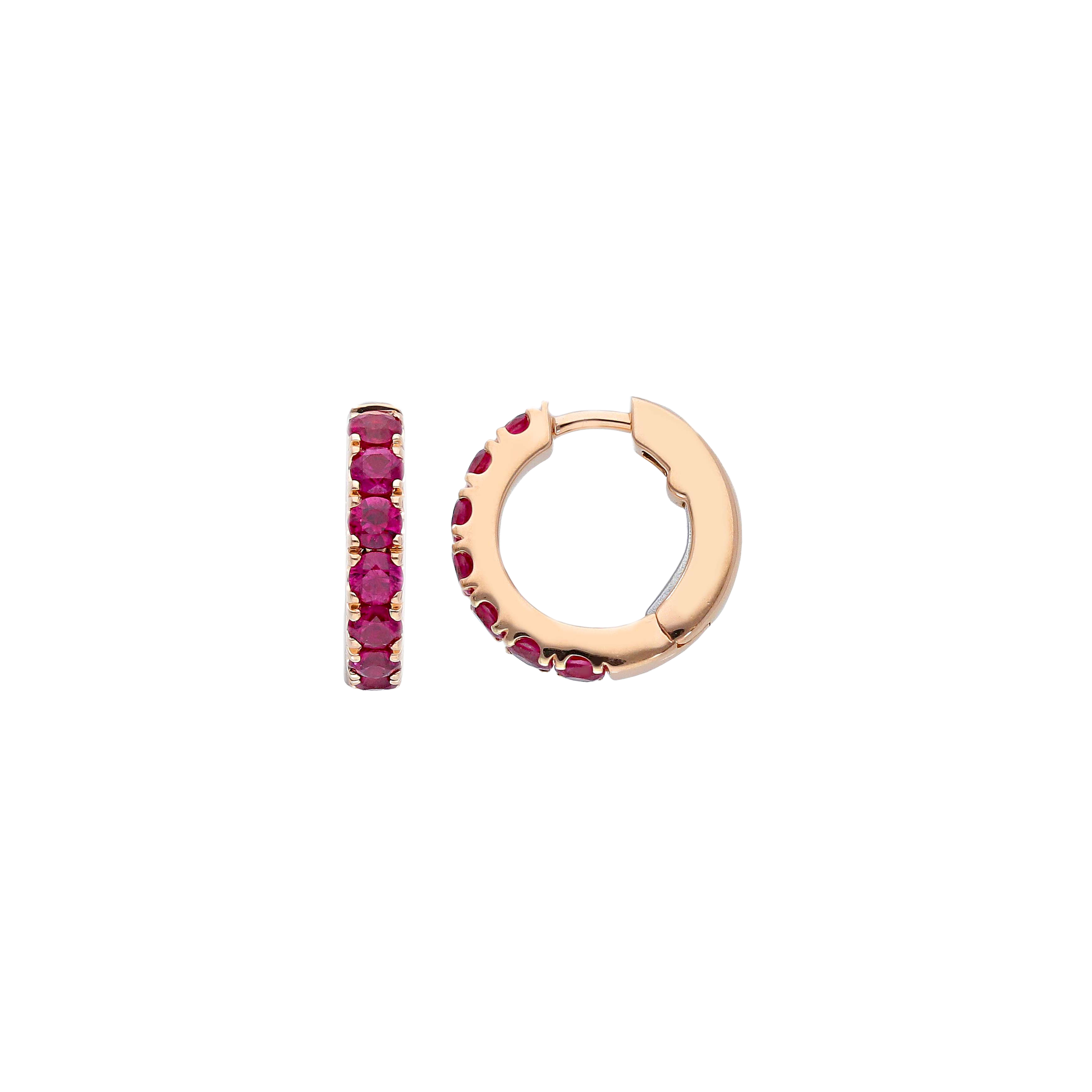 Bartorelli Italian Jewels | ORECCHINI CERCHIETTO IN ORO ROSA E RUBINI - VE28699RUPS (1)