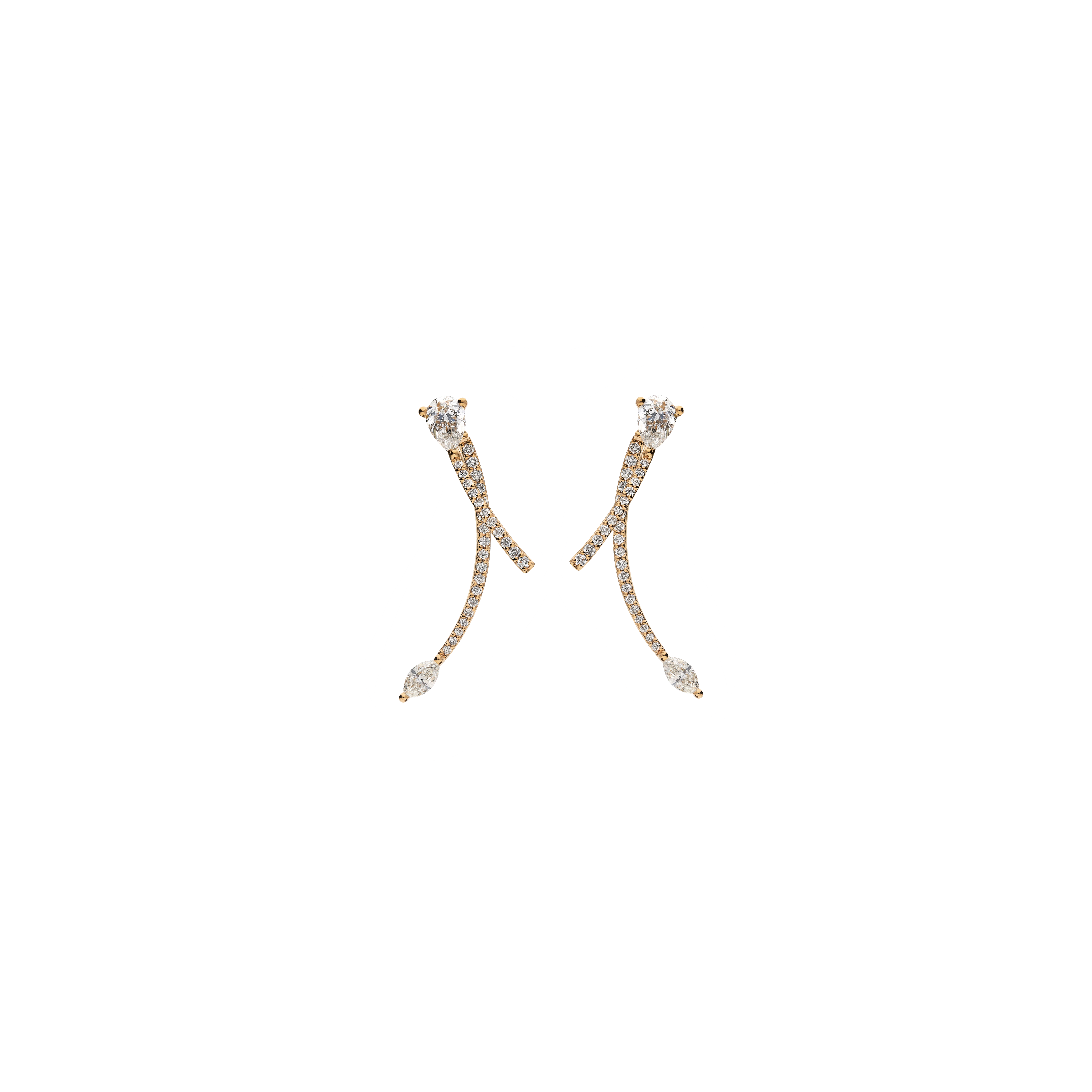 Bartorelli Italian Jewels | ORECCHINI PENDENTI IN ORO ROSA E DIAMANTI - VE28841DP (1)