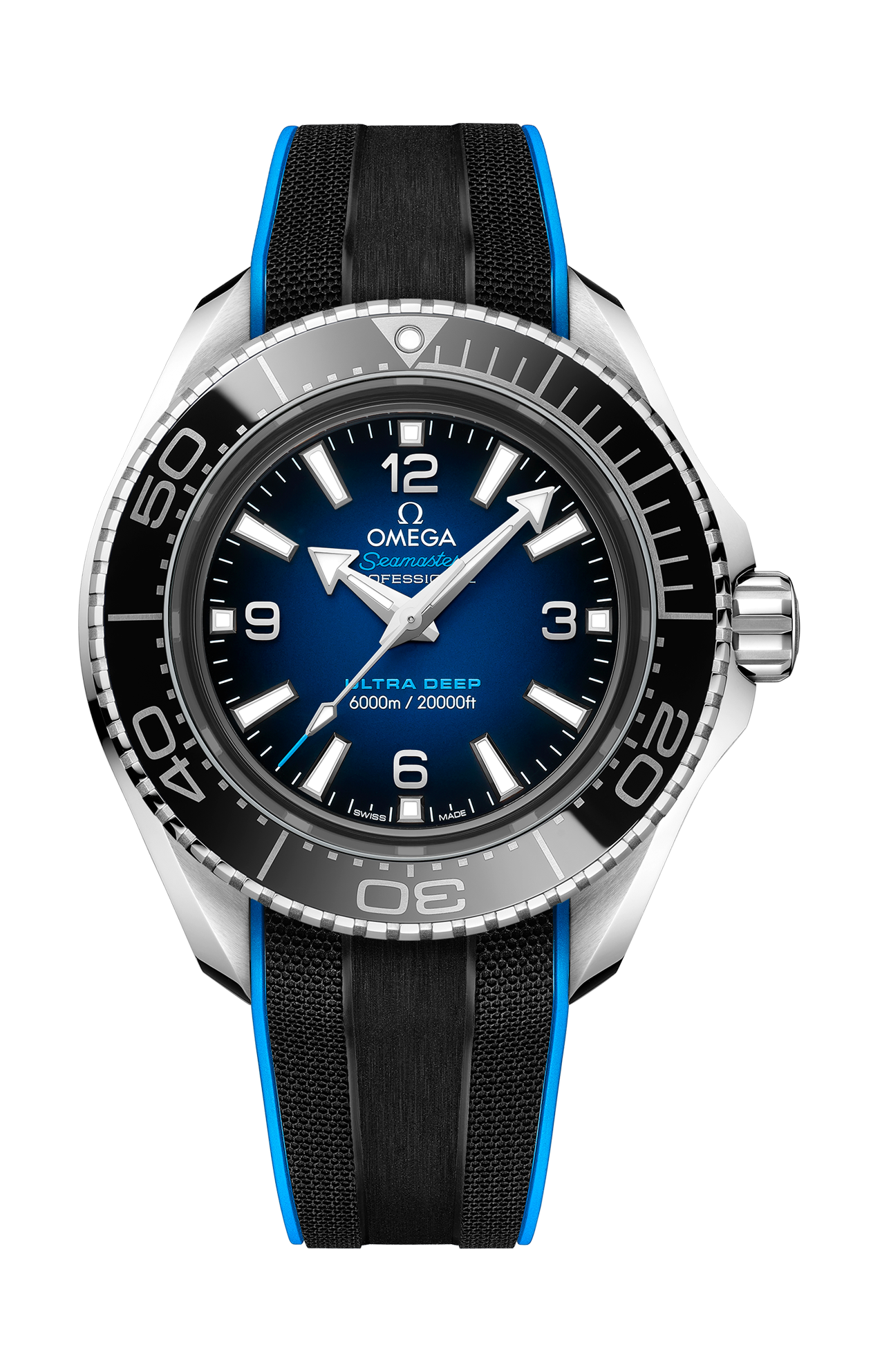 Omega | SEAMASTER PLANET OCEAN 6000M 45,5 MM, O-MEGASTEEL SU CAUCCI&Ugrave; - 215.32.46.21.03.001 (1)