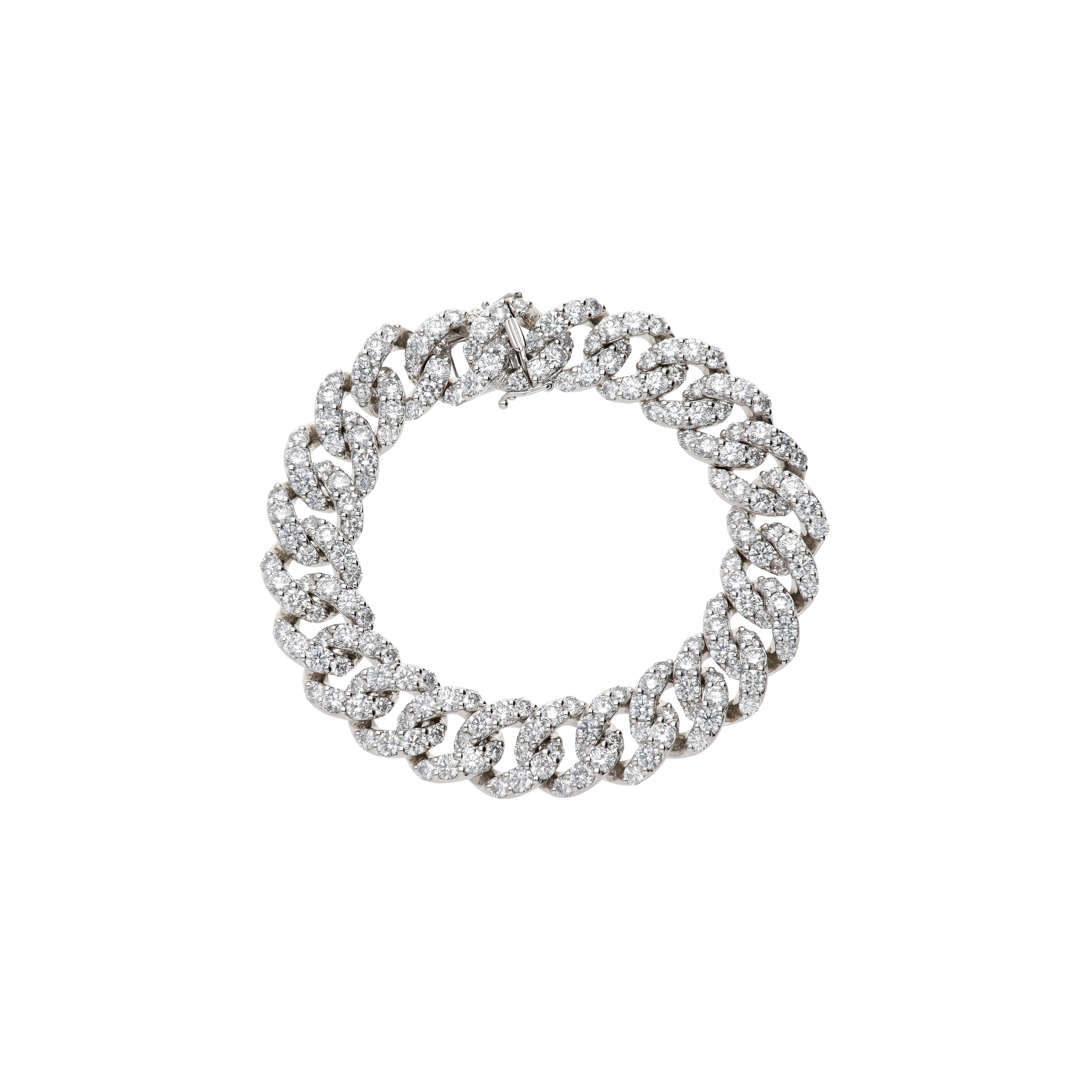 Bartorelli Italian Jewels | BRACCIALE GROUMETTE IN ORO BIANCO FULL PAV&Eacute; DI DIAMANTI - 117-B152 (1)
