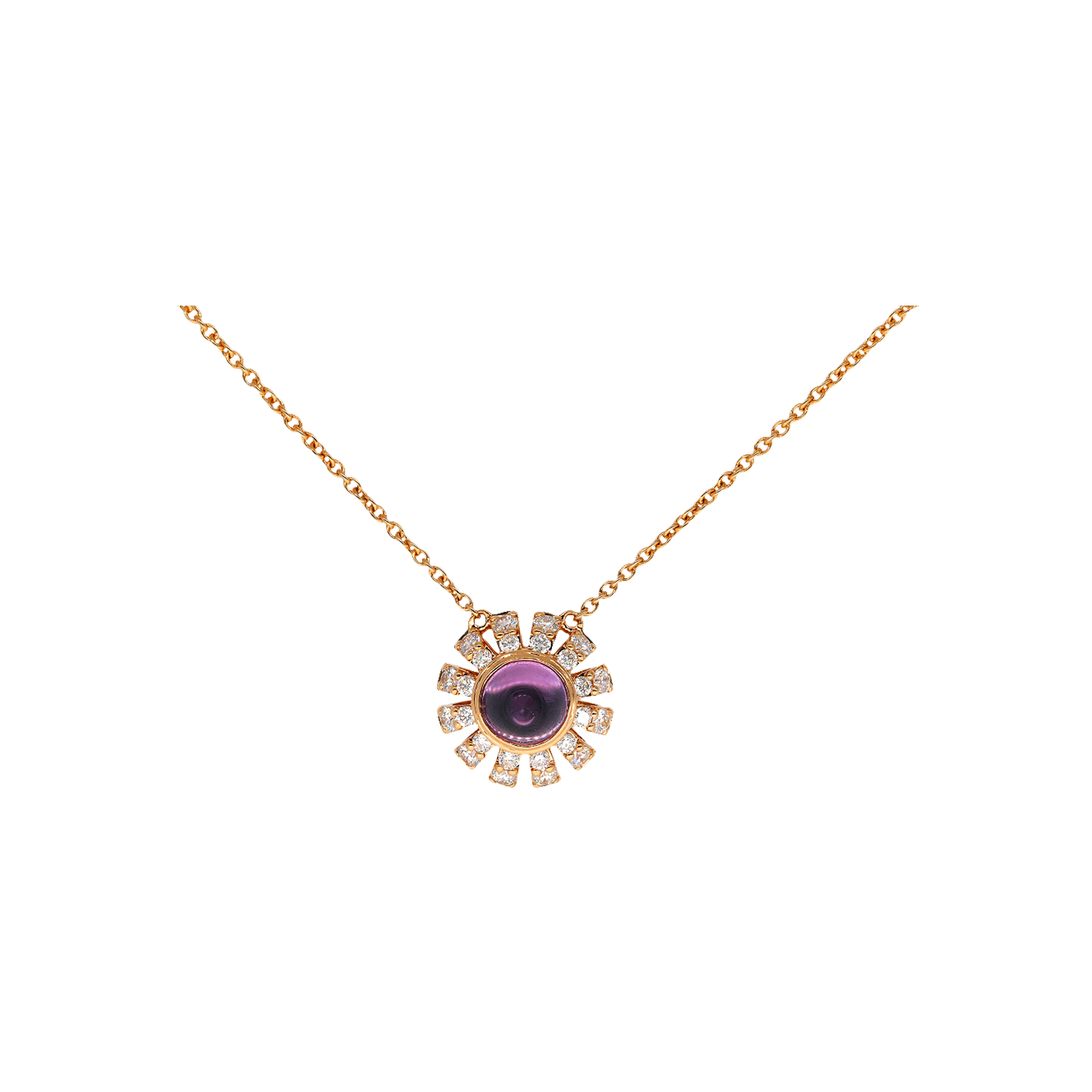 Bartorelli Italian Jewels | COLLANA GIROCOLLO CORONA IN ORO ROSA CON DIAMANTI E AMETISTA - VP28847DAMP (1)