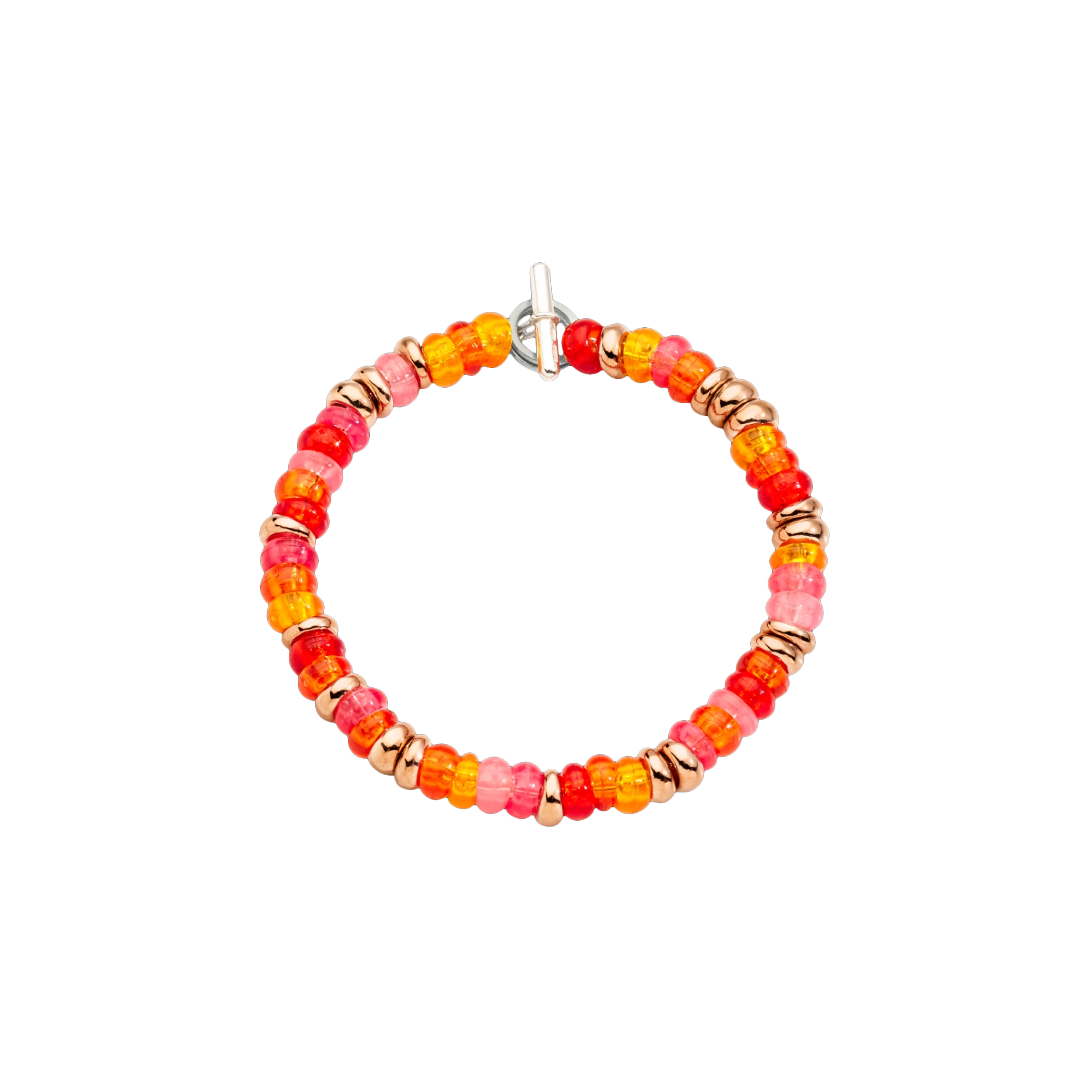 Dodo | DODO RONDELLE - BRACCIALE RONDELLE IN ARGENTO DORATO ORO ROSA, ARGENTO E PLASTICA SUNSET RICICLATA - DBC2004RONDERORAG - DBC2004RONDERORAG (1)