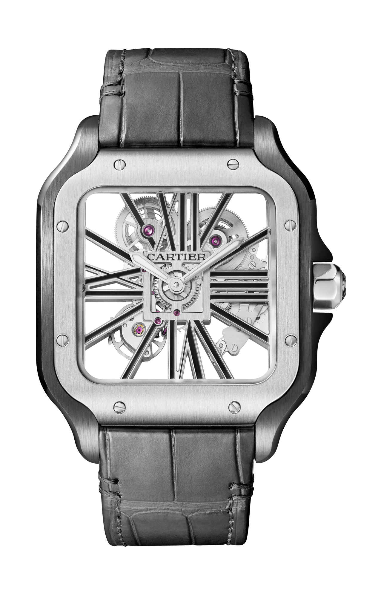 Cartier | SANTOS DE CARTIER, MODELLO GRANDE, SCHELETRATO, ACCIAIO, MANUALE - WHSA0027 (2)