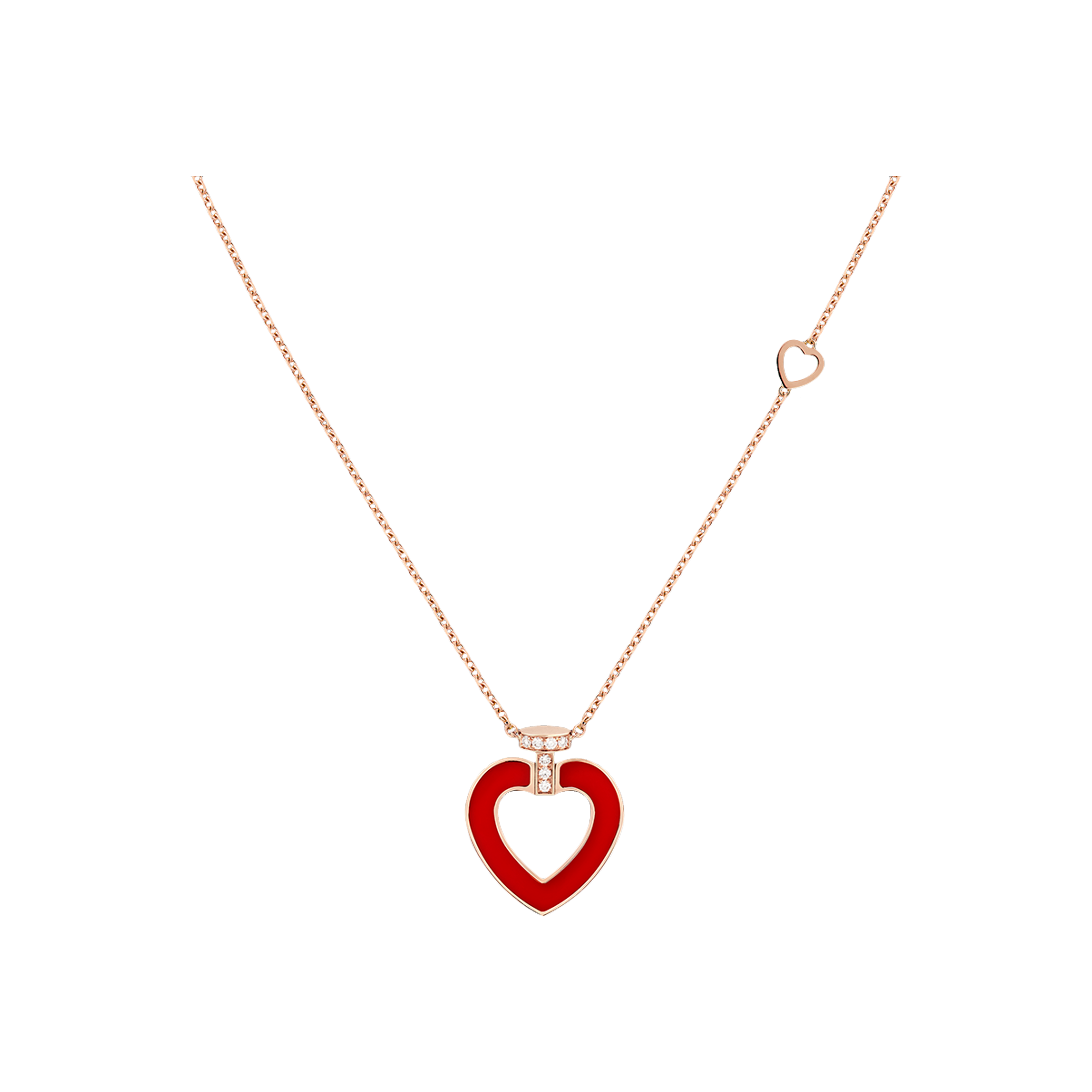 Fred | COLLANA PRETTY WOMAN  IN ORO ROSA CON DIAMANTI, ONICE E CORNIOLA - 7B0288 - 7B0288 (1)