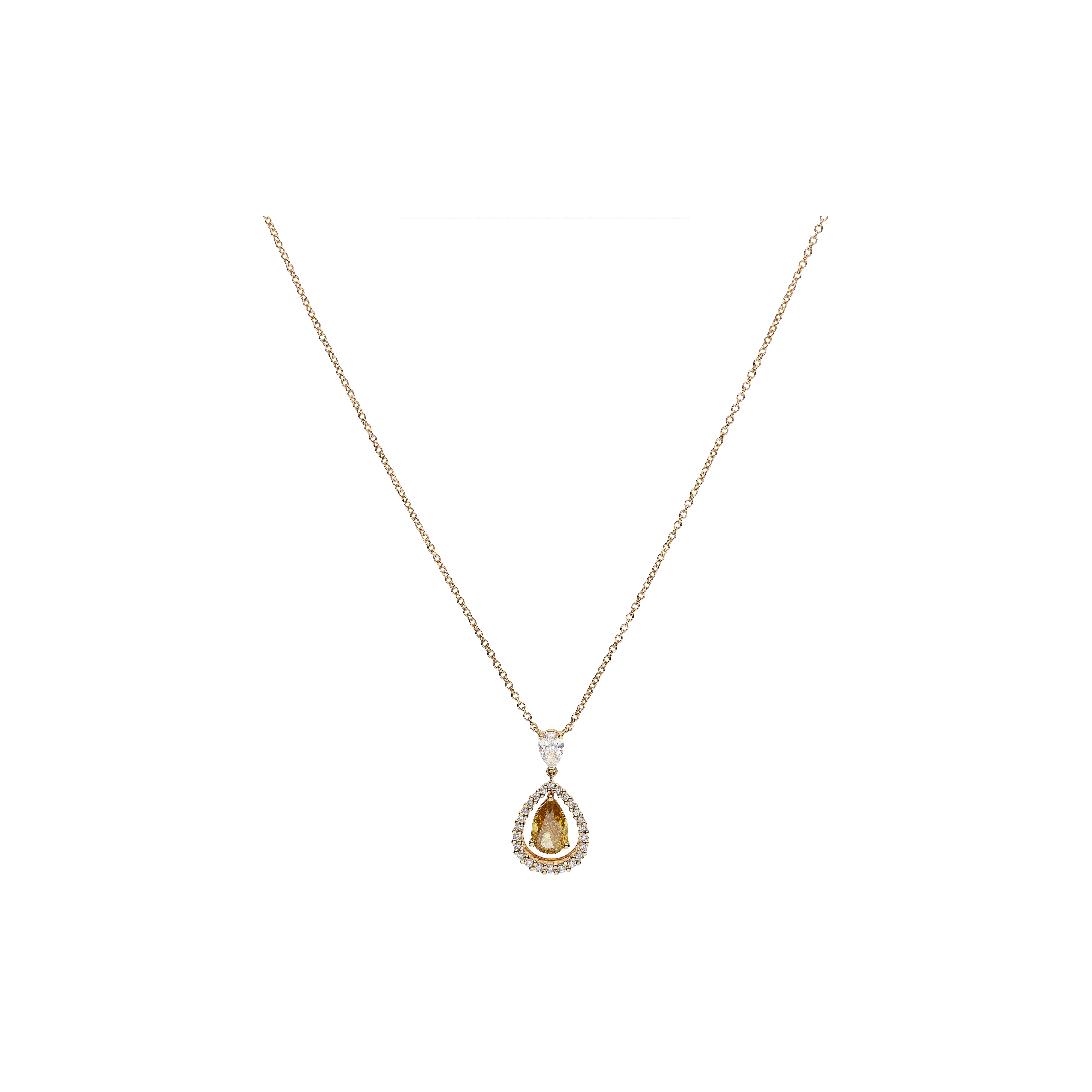 Bartorelli Italian Jewels | COLLANA IN ORO ROSA CON DIAMANTE FANCY YELLOW E DIAMANTI BIANCHI - VNH01874DDYP (2)