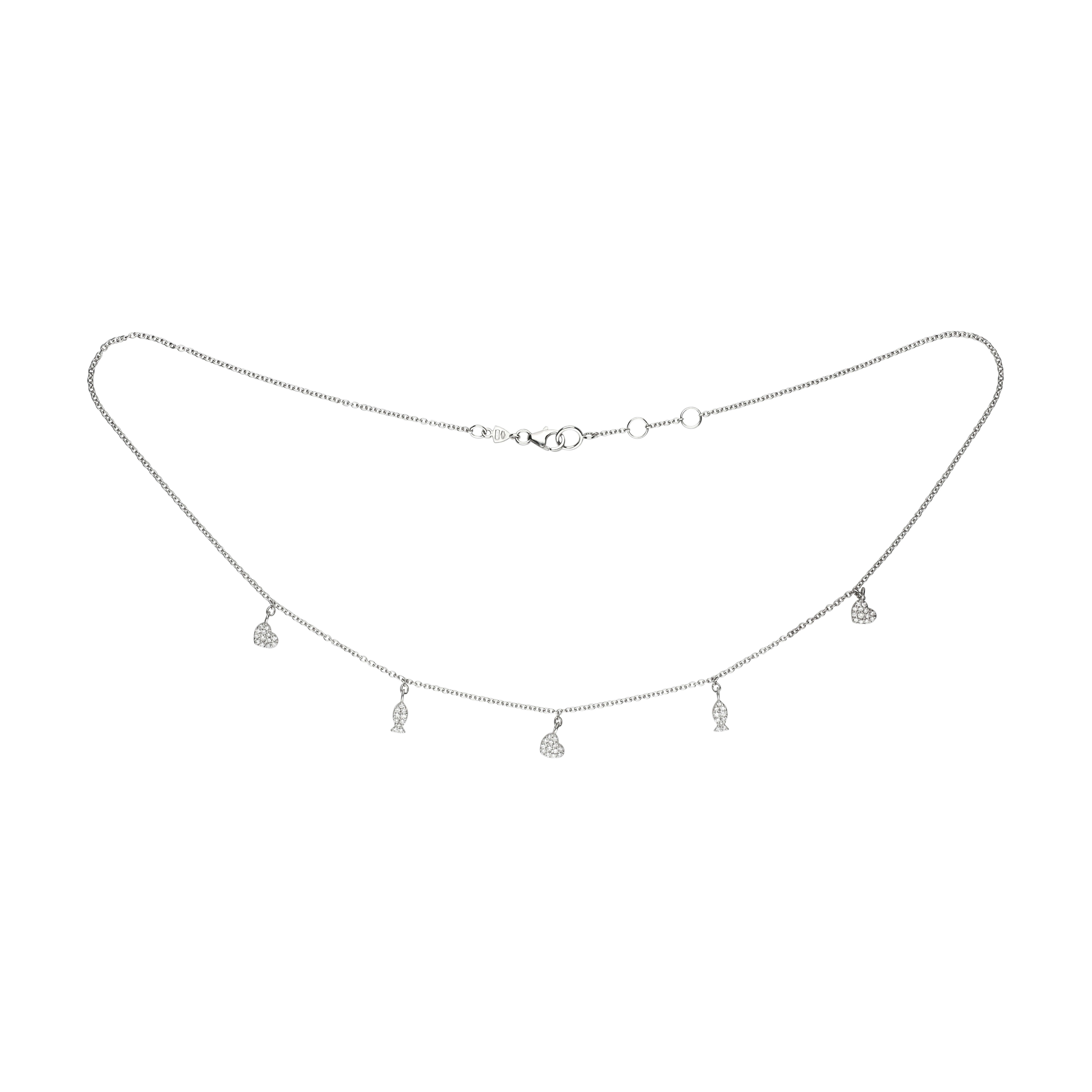 Bartorelli Italian Jewels | Collana in oro bianco 18 carati e diamanti bianchi taglio brillante - C054/1-CP (1)
