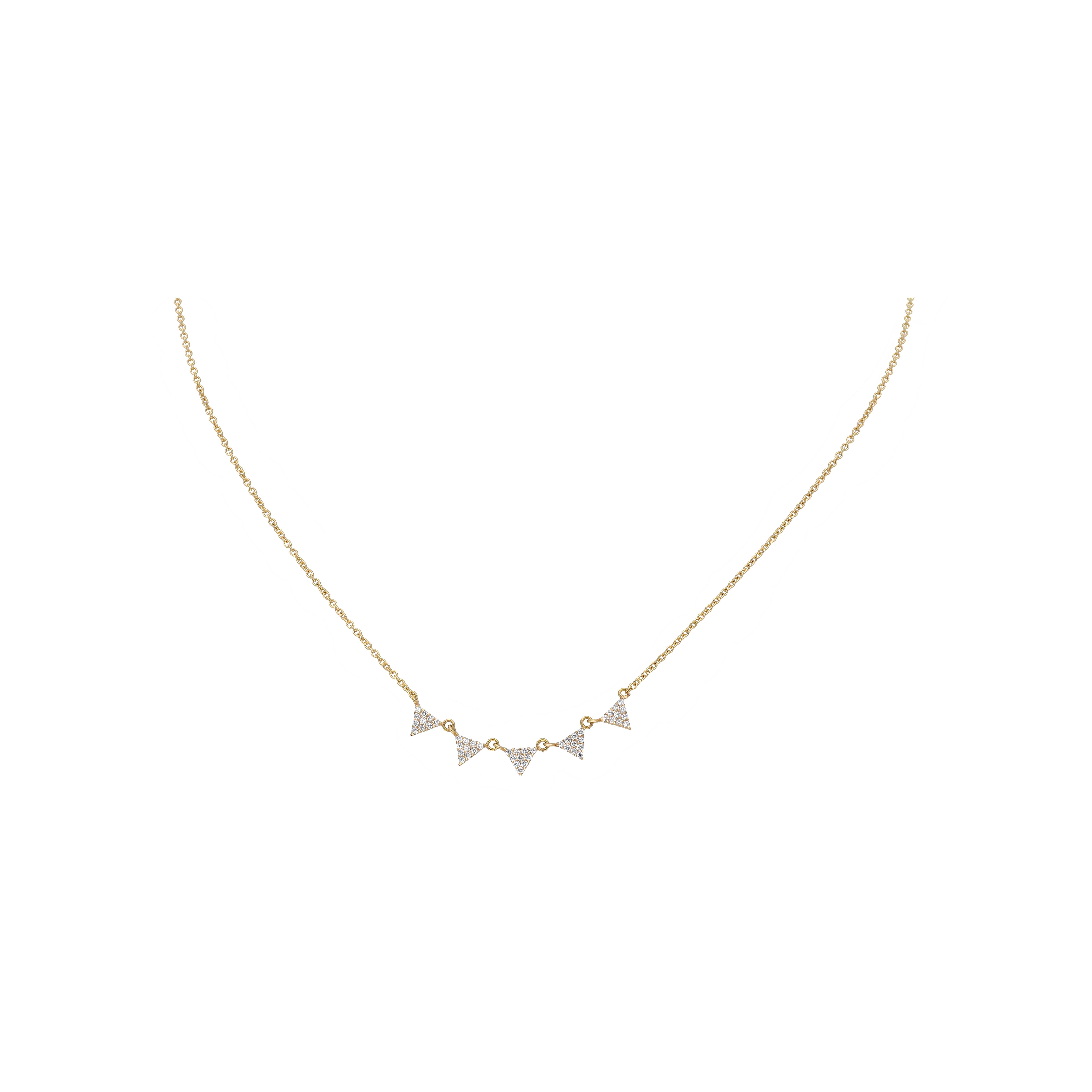 Bartorelli Italian Jewels | COLLANA GIROCOLLO TRIANGOLI IN ORO ROSA CON DIAMANTI - C054/32 (1)