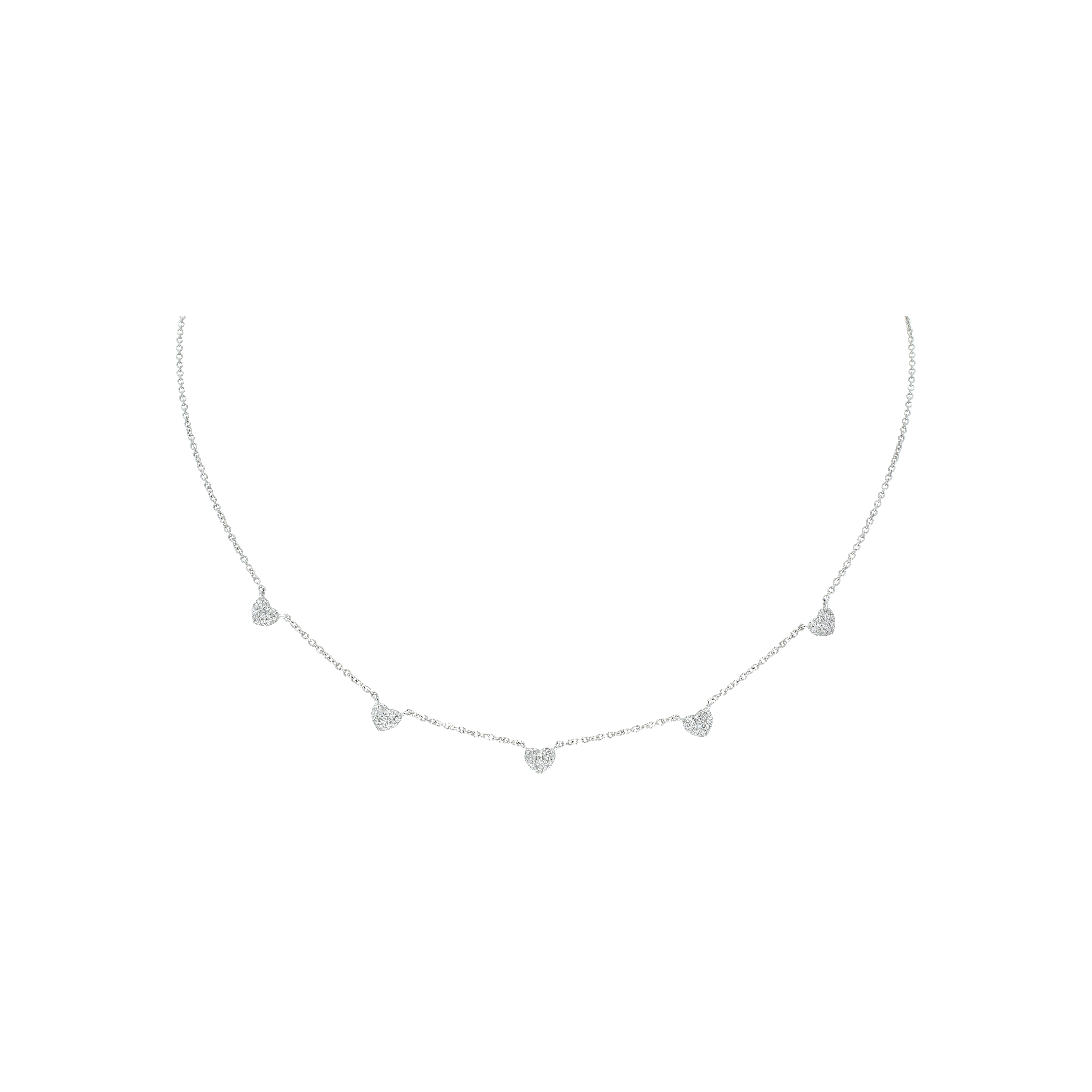 Bartorelli Italian Jewels | GIROCOLLO CUORI IN ORO BIANCO E DIAMANTI - C054/4/1 (1)