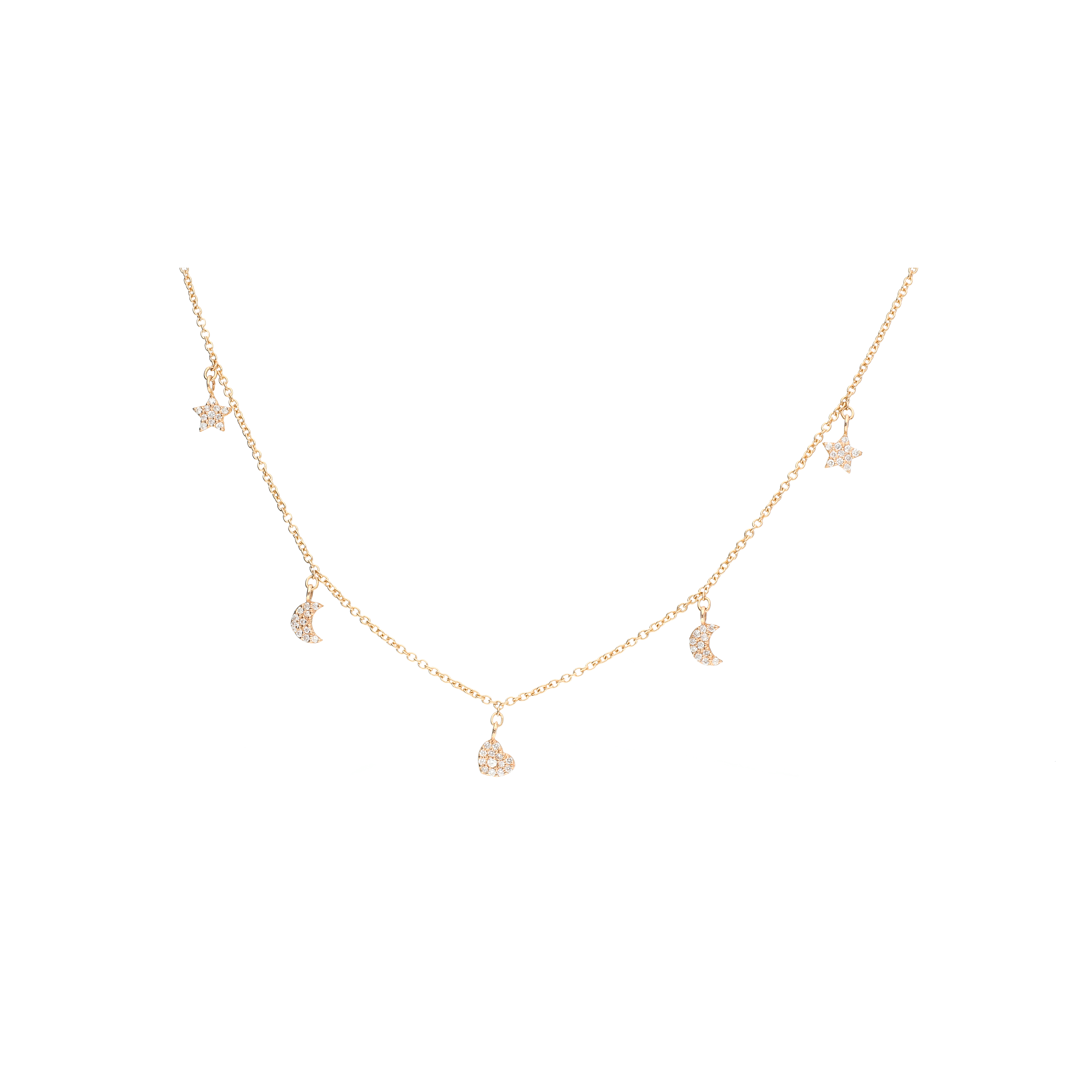 Bartorelli Italian Jewels | Collana Charms in oro rosa e diamanti bianchi - C054/6 (1)