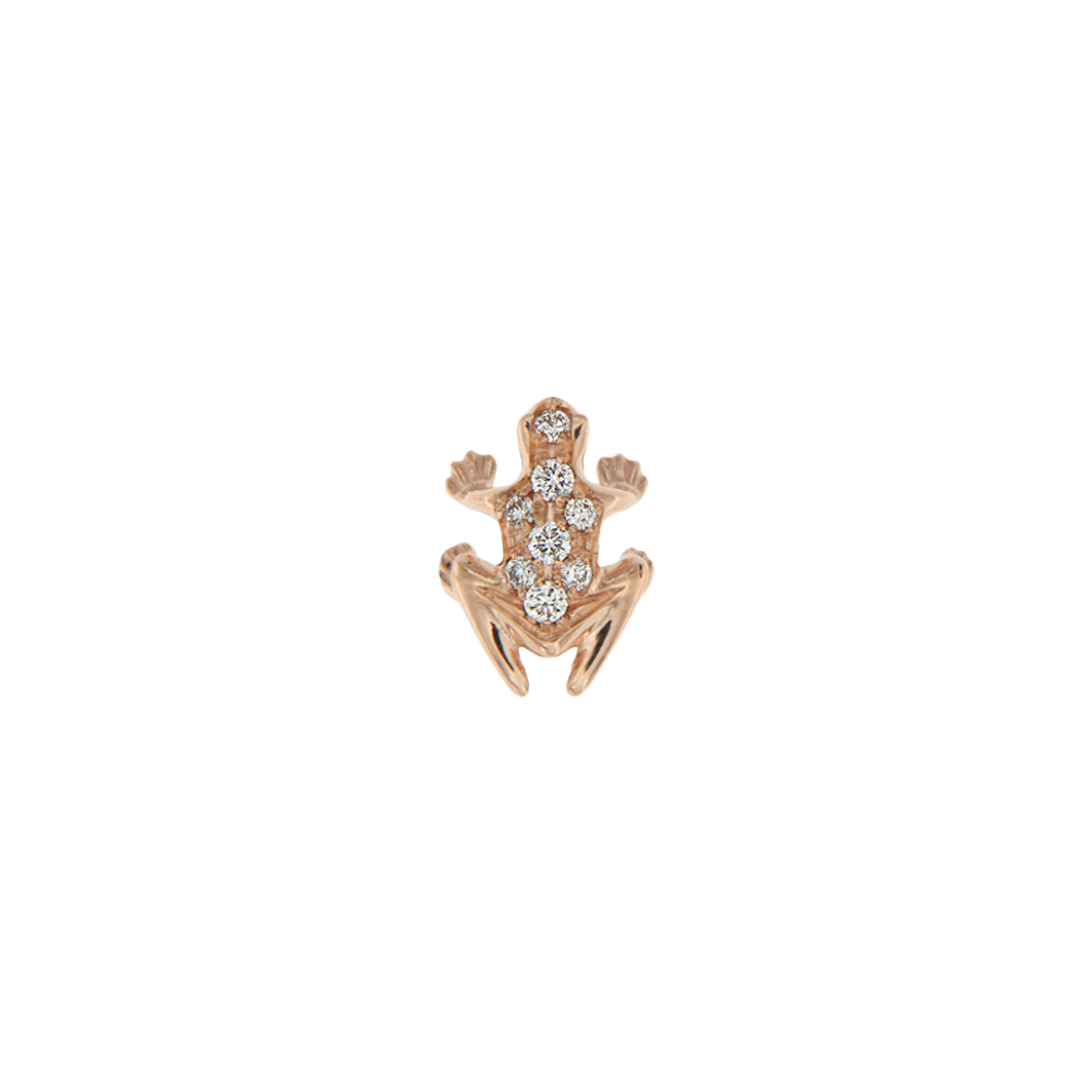 Dada Arrigoni | ORECCHINO LOBO SINGOLO HAPPY FROG IN ORO ROSA E DIAMANTI - DHF03ORRRDI - DHF03ORRRDI (1)