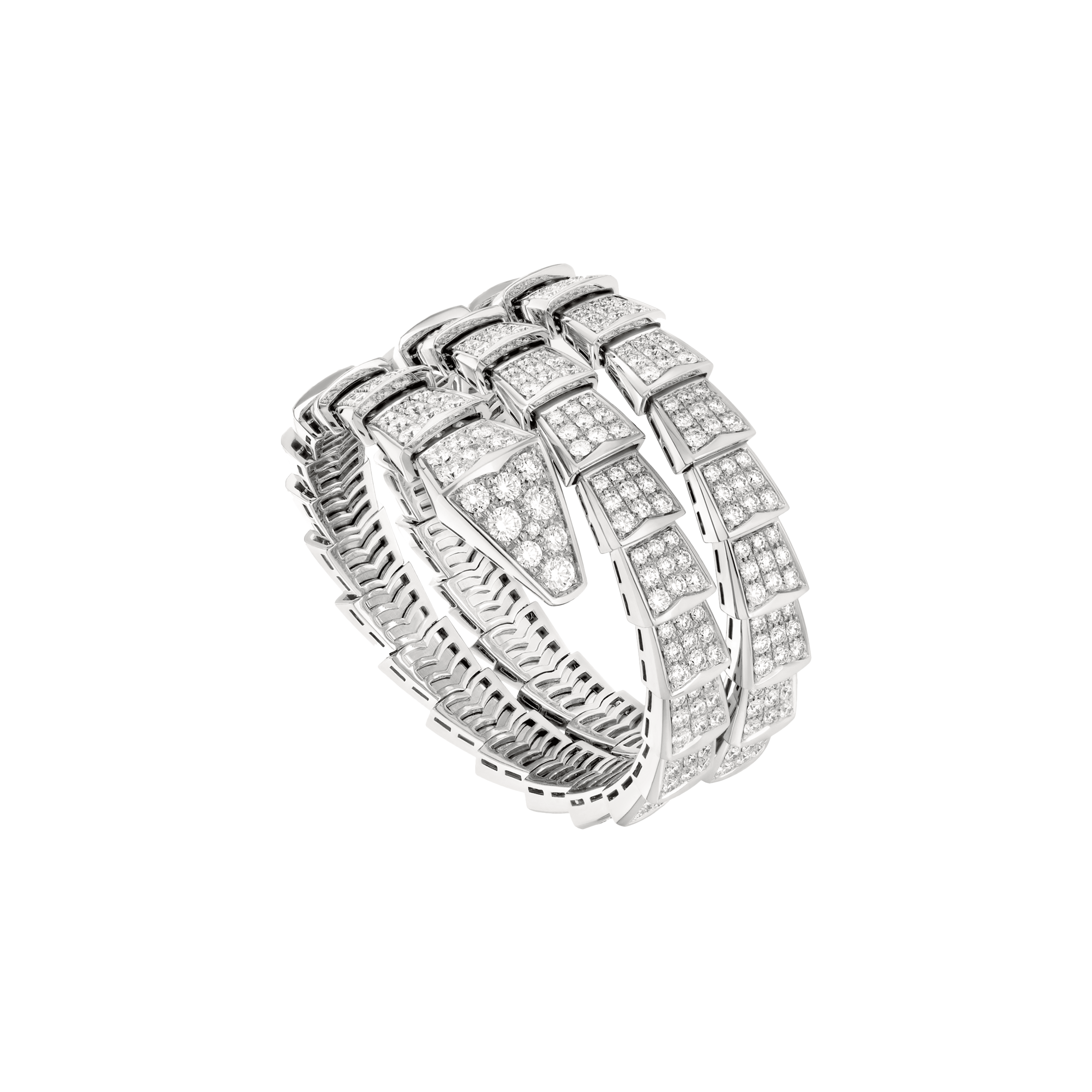 Bulgari | BRACCIALE SERPENTI VIPER IN ORO BIANCO FULL PAV&Eacute; DI DIAMANTI - 356880 (1)