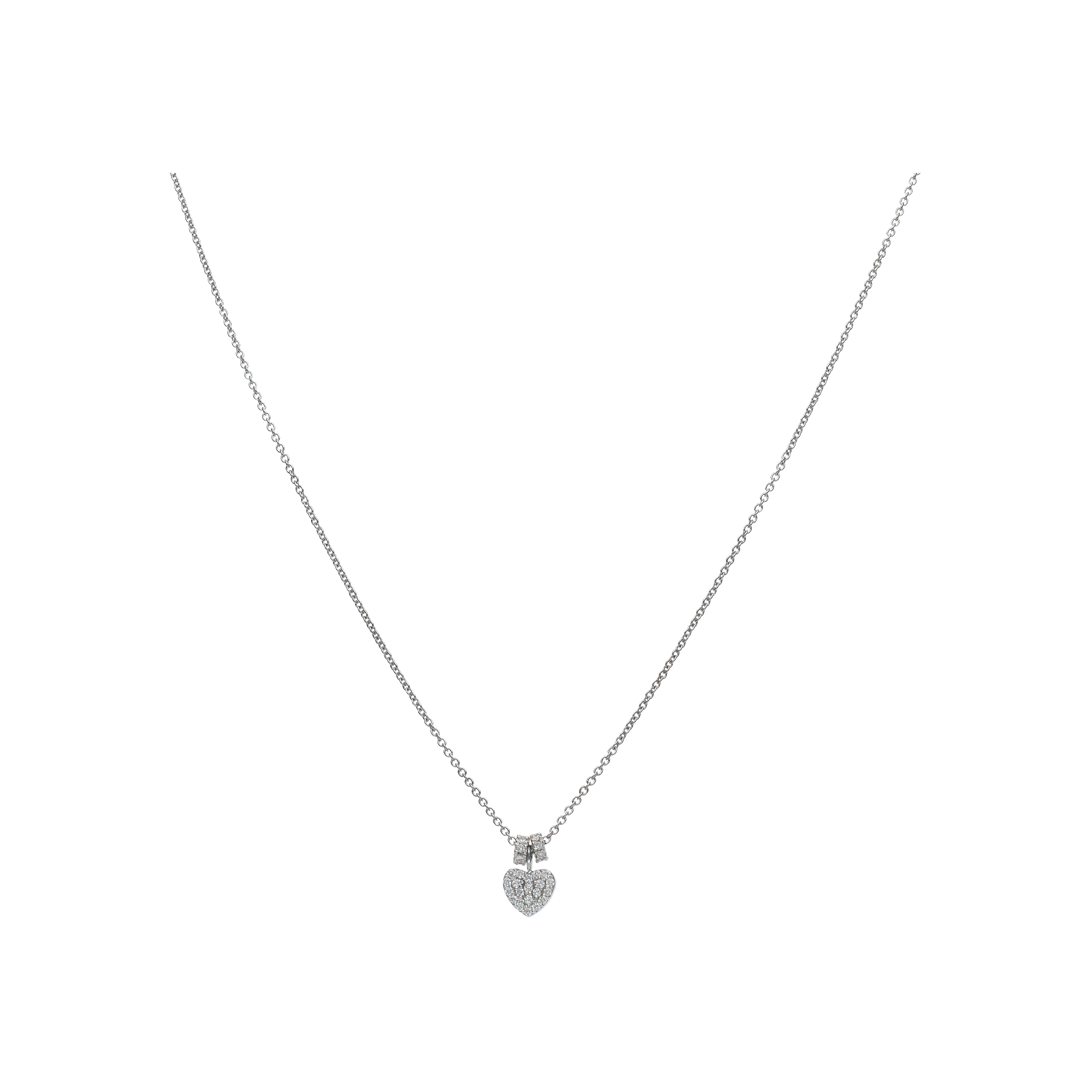 Bartorelli Italian Jewels | COLLANA IN ORO BIANCO CON CUORE IN PAV&Eacute; DI DIAMANTI E RONDELLE IN PAV&Eacute; DI DIAMANTI - C057/4 (1)