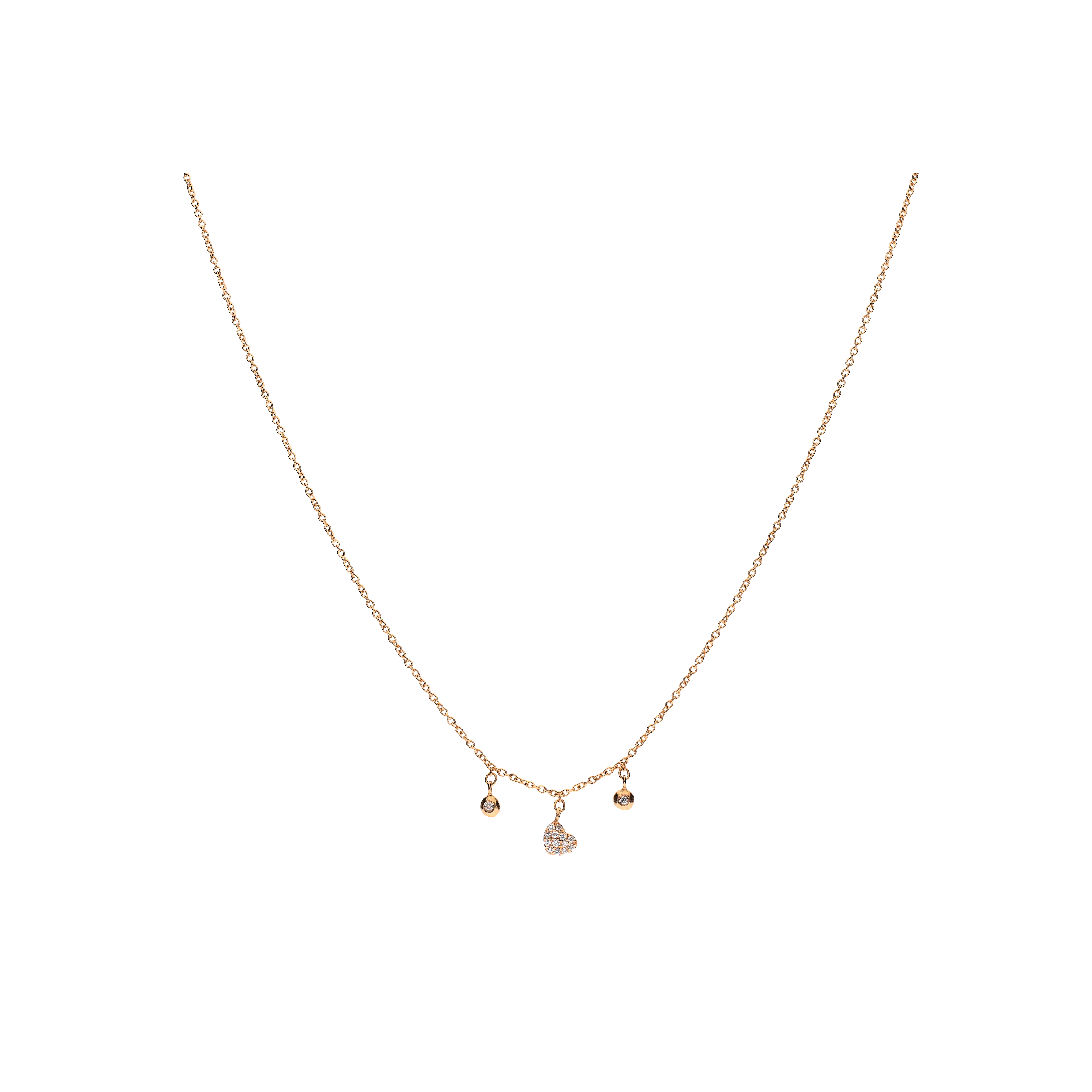 Bartorelli Italian Jewels | GIROCOLLO IN ORO ROSA  E CUORE DIAMANTI - C054/23 (1)