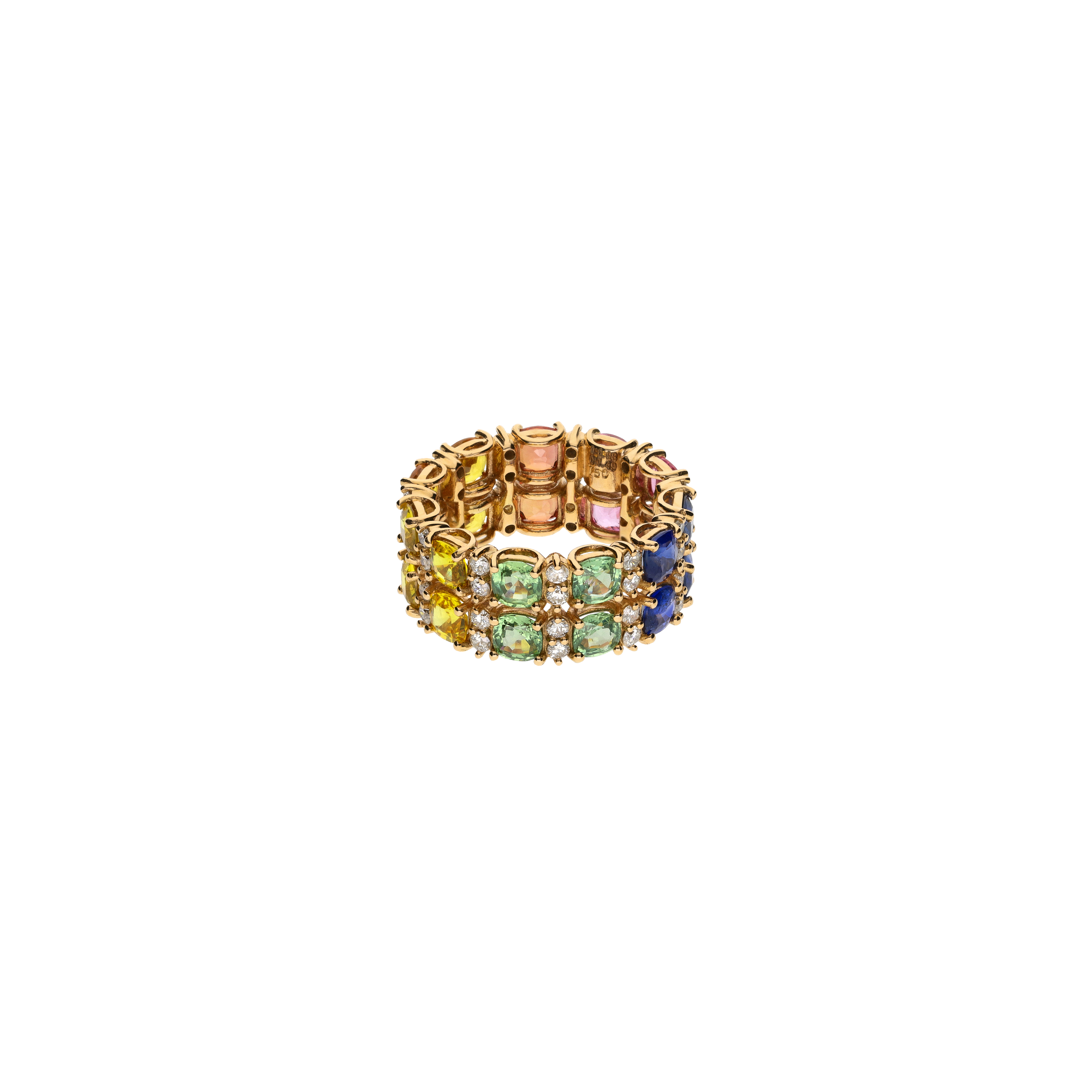 Bartorelli Italian Jewels | ANELLO RAINBOW IN ORO ROSA CON DIAMANTI E ZAFFIRI MULTICOLOR - AR2559/MS (1)