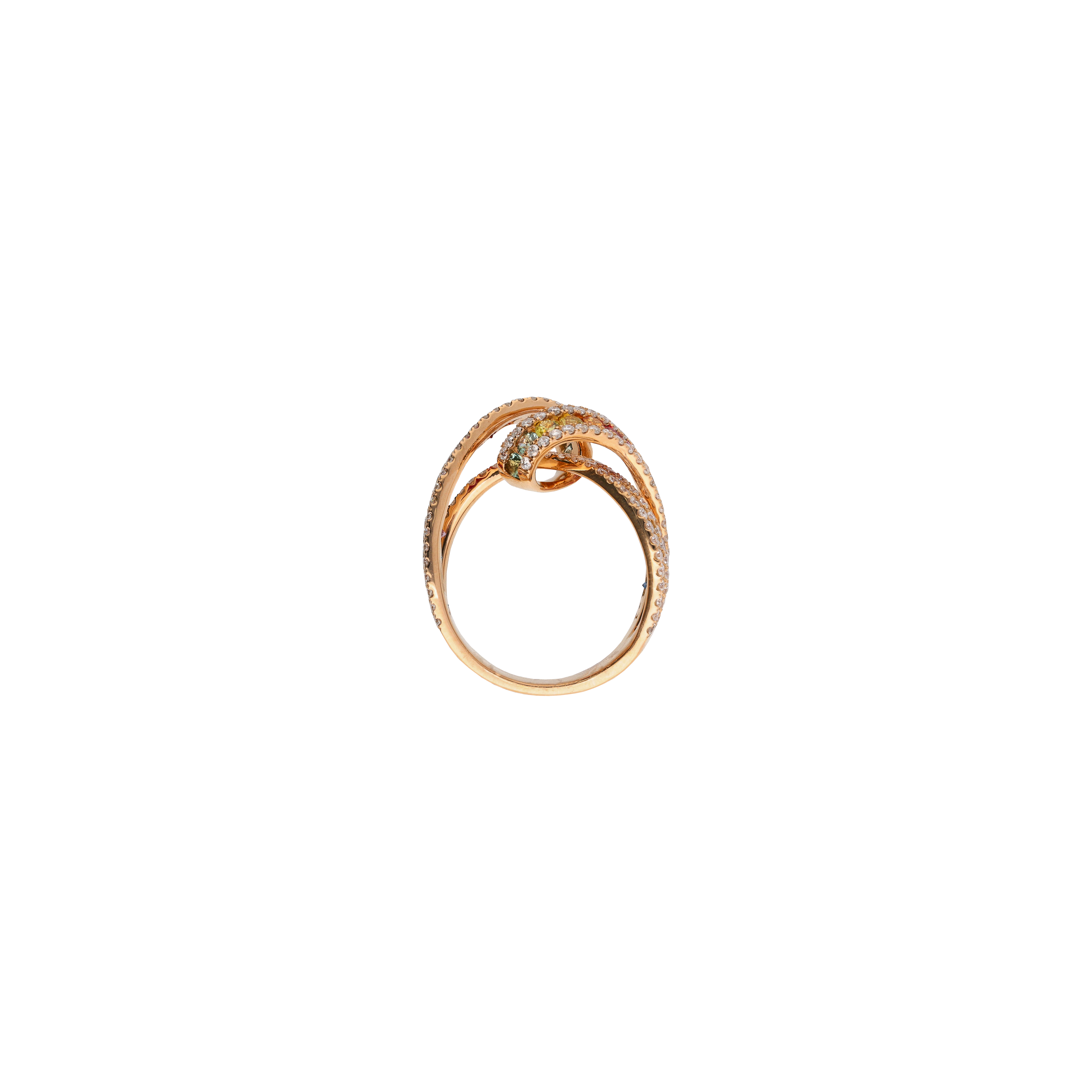 Bartorelli Italian Jewels | ANELLO RAINBOW IN ORO ROSA CON DIAMANTI E ZAFFIRI MULTICOLOR - KR1009/MS (3)