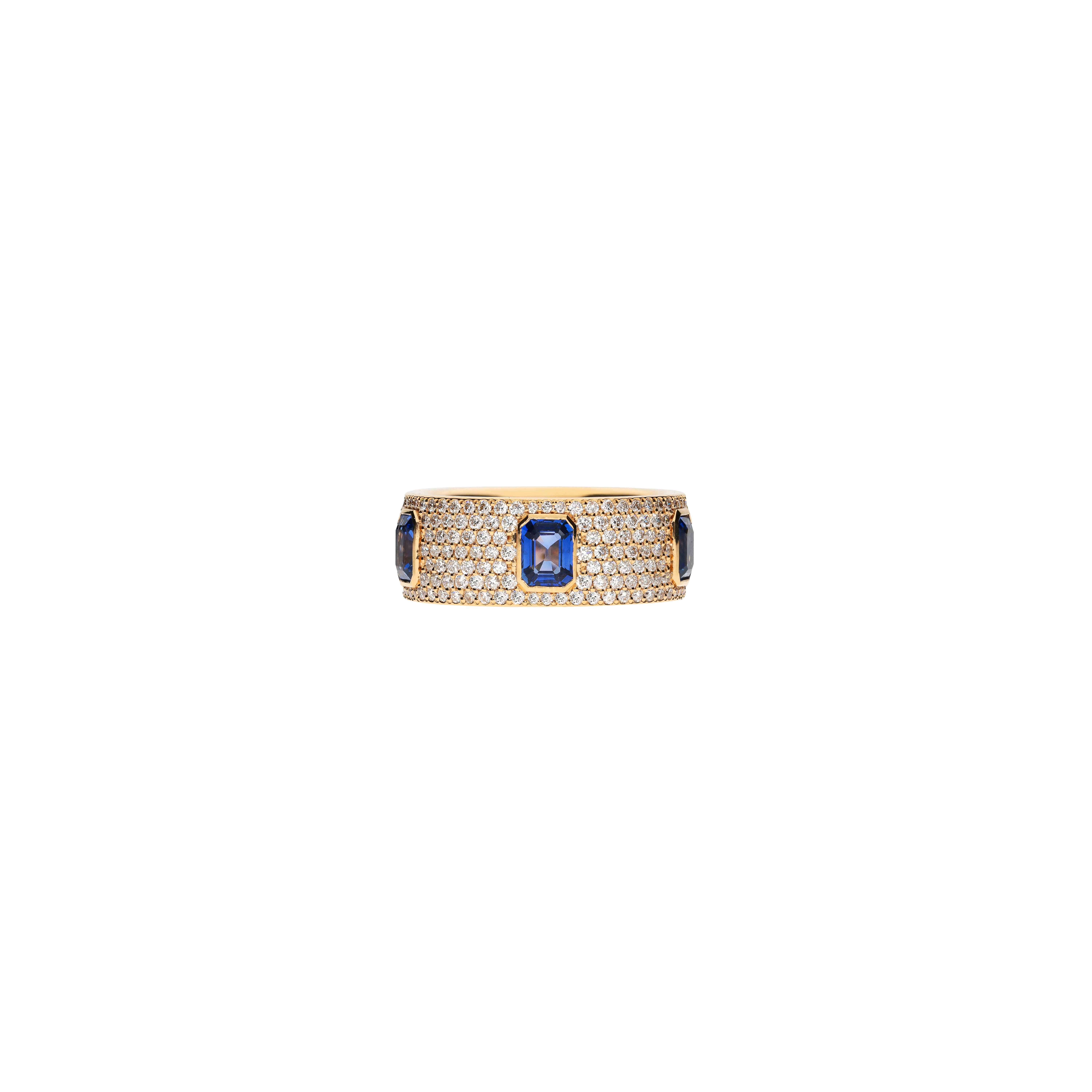Bartorelli Italian Jewels | ANELLO IN ORO ROSA CON PAV&Eacute; DI DIAMANTI E ZAFFIRI BLU - 000-4750NS-ZB (2)