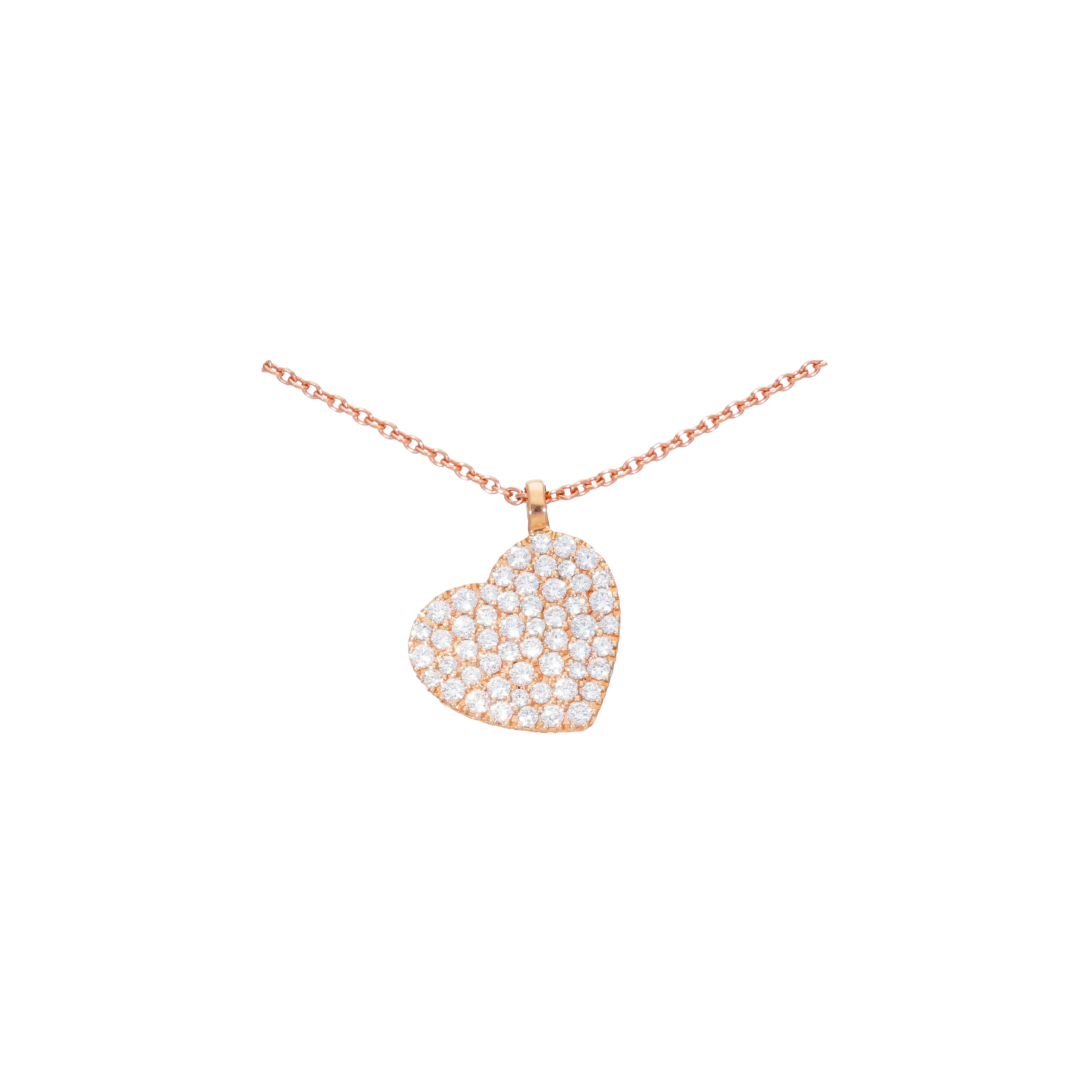 Bartorelli Italian Jewels | COLLANA IN ORO ROSA CON CUORE PAVE' DI DIAMANTI BIANCHI - VP24881DPS (1)