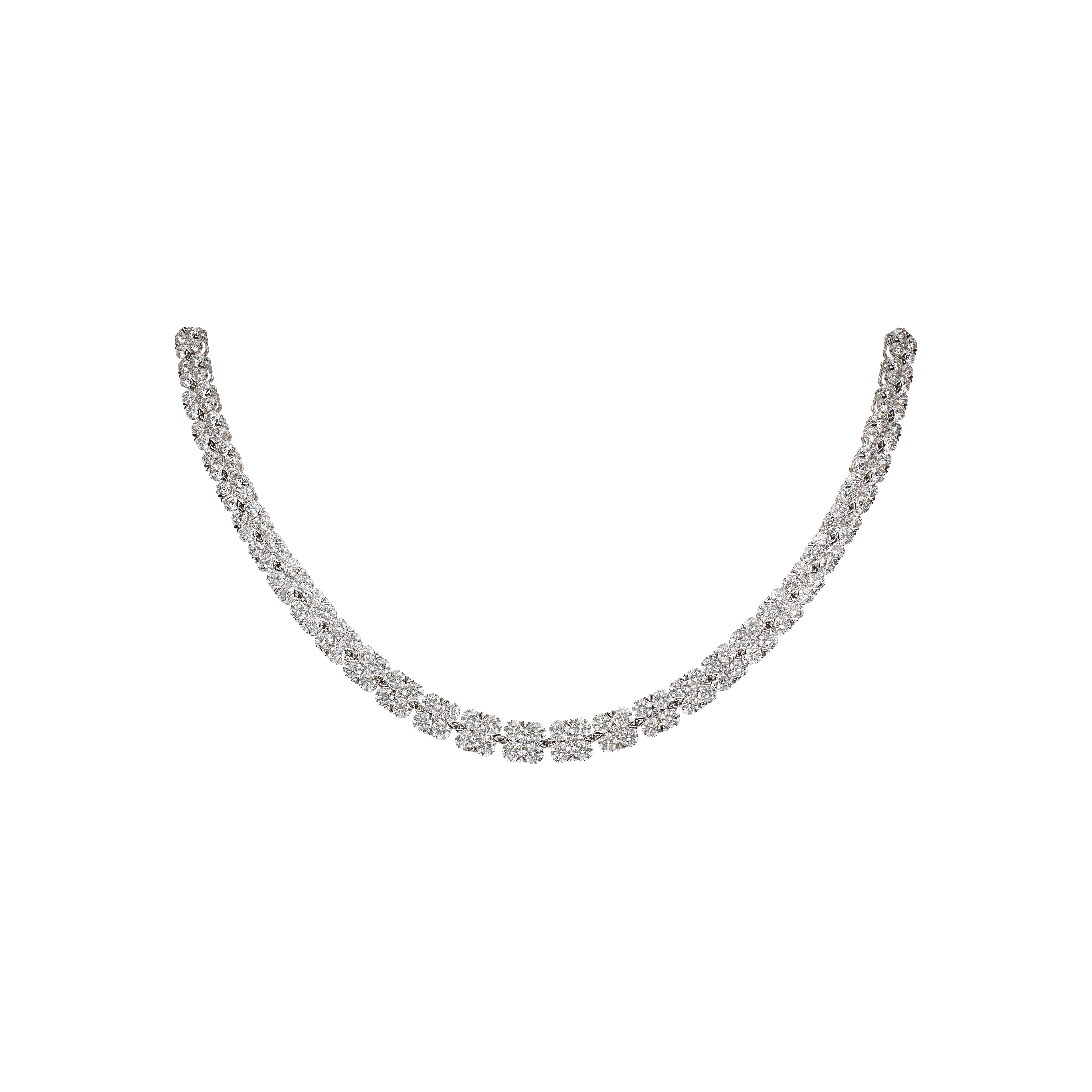 Bartorelli Italian Jewels | COLLANA TENNIS A ROSETTE IN ORO BIANCO E DIAMANTI - 1GA0270234/2 (1)