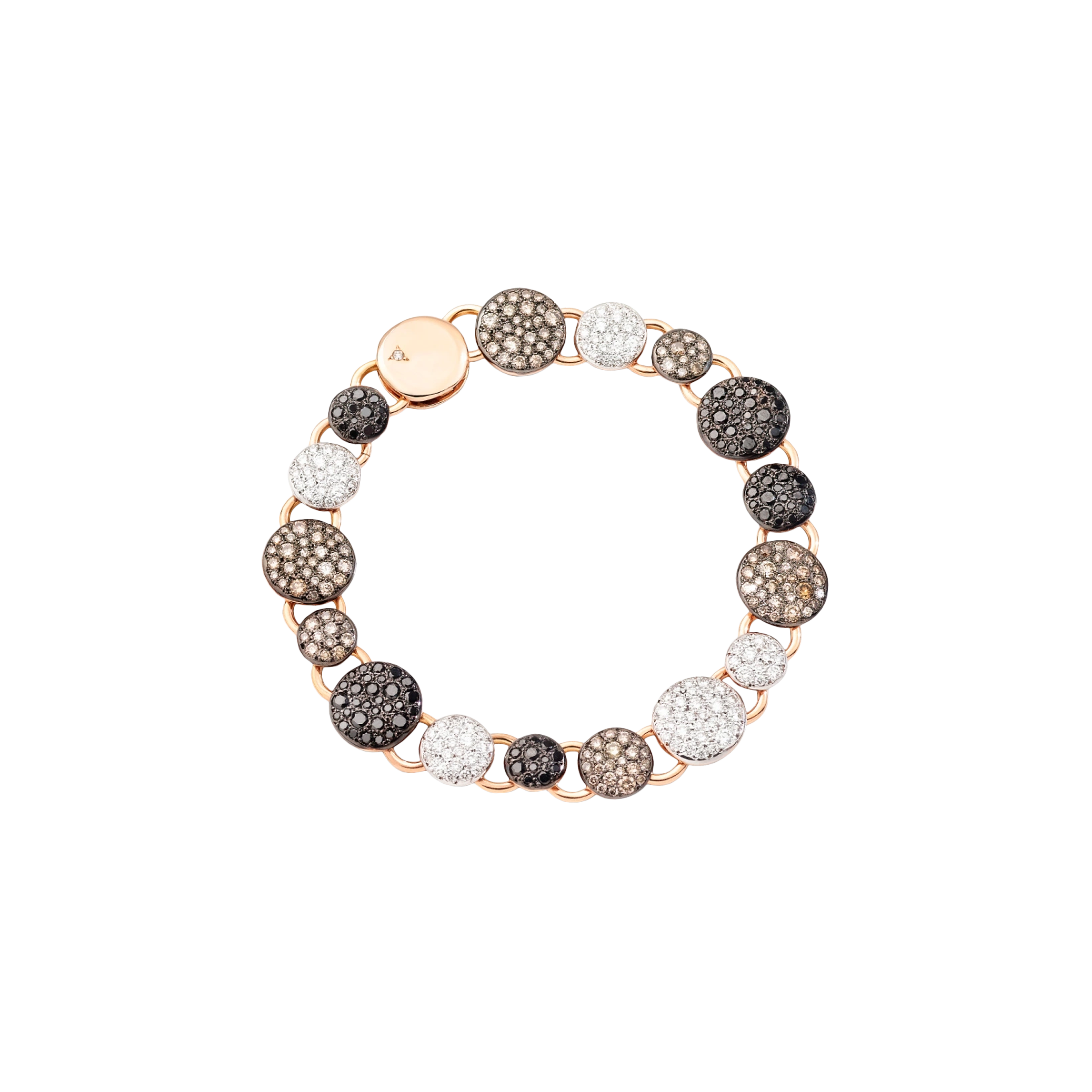 Pomellato | BRACCIALE SABBIA IN ORO ROSA 18K CON DIAMANTI BROWN, BIANCHI E NERI TRATTATI - PBC2055O7BWRDBX00 - PBC2055O7BWRDBX00 (1)