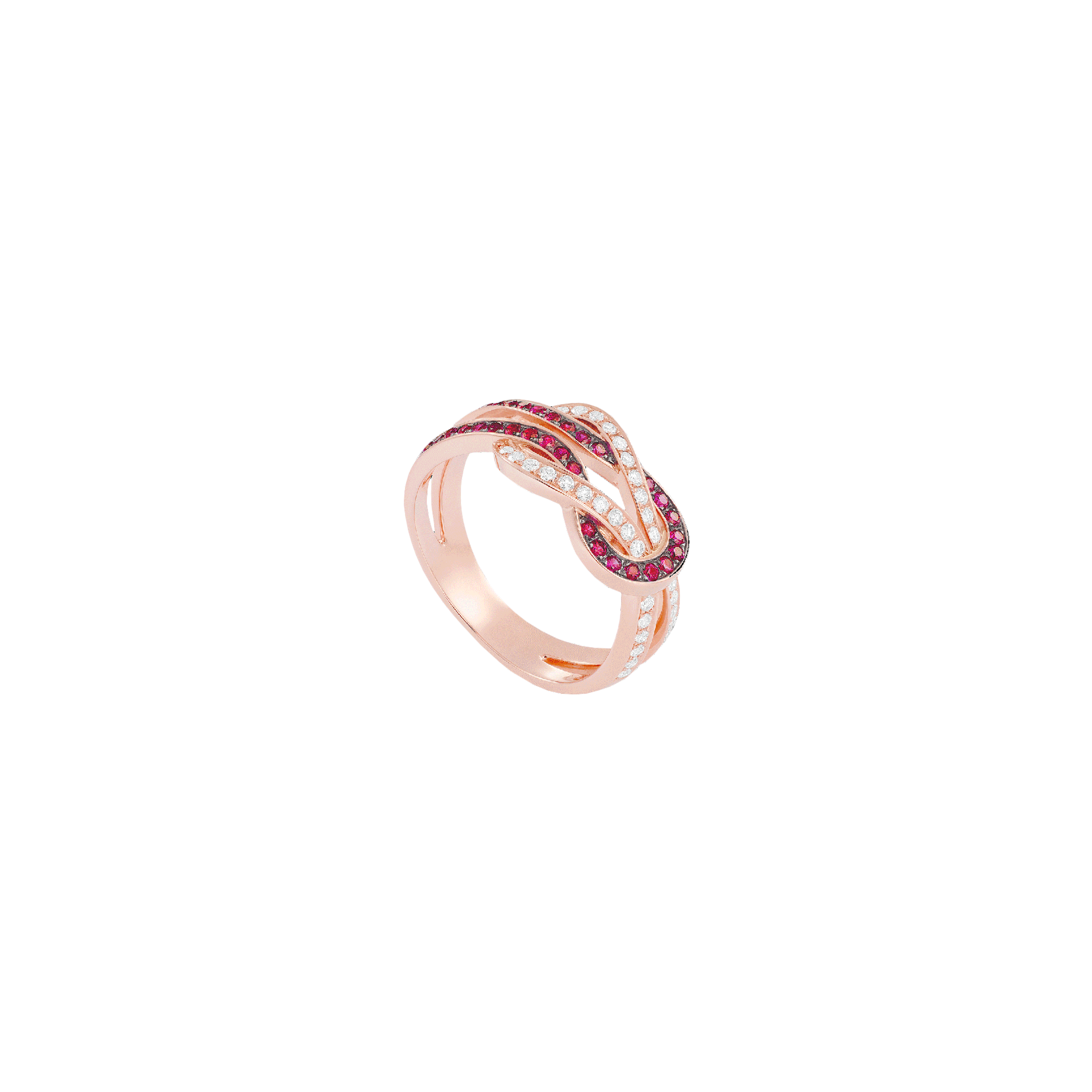 Fred | ANELLO CHANCE INFINIE MODELLO MEDIO IN ORO ROSA CON DIAMANTI E RUBINI - 4B0899 - 4B0899 (1)
