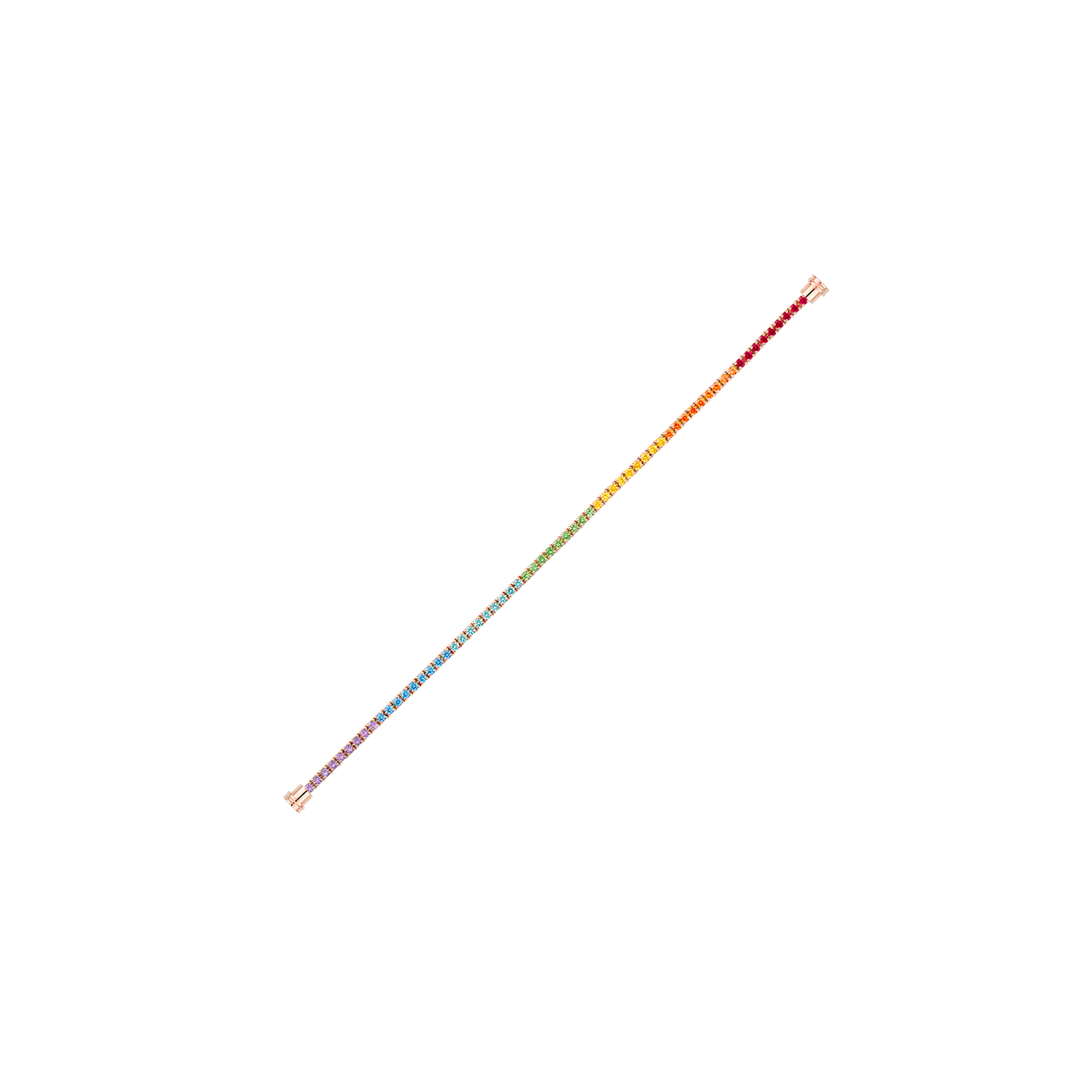 Fred | CABLE IN ORO ROSA CON PIETRE COLORATE PER BRACCIALE IN ORO ROSA MISURA MEDIA - 6J0210 - 6J0210 (2)