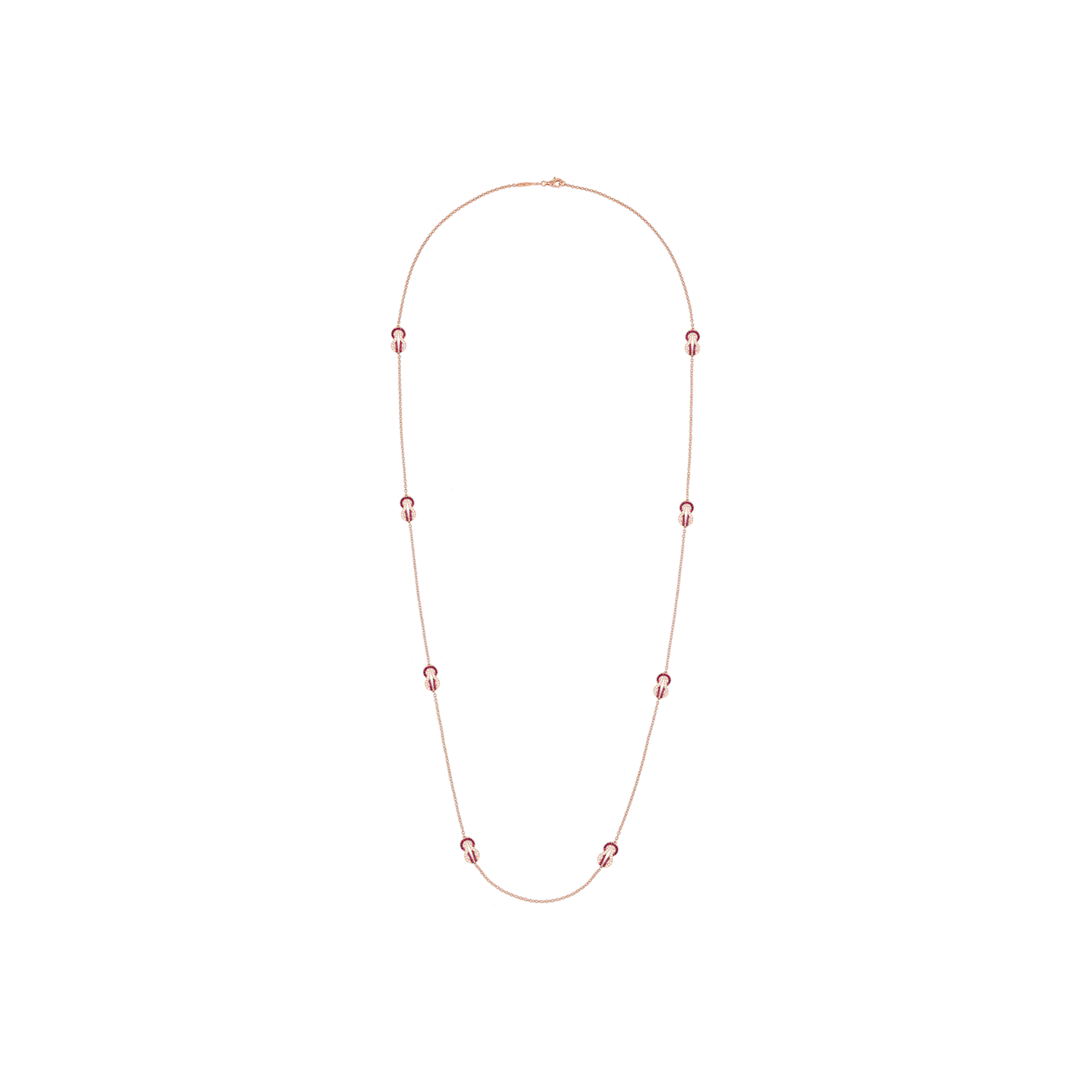 Fred | COLLANA LUNGA CHANCE INFINIE IN ORO ROSA CON DIAMANTI E RUBINI - 7J0314 - 7J0314 (1)